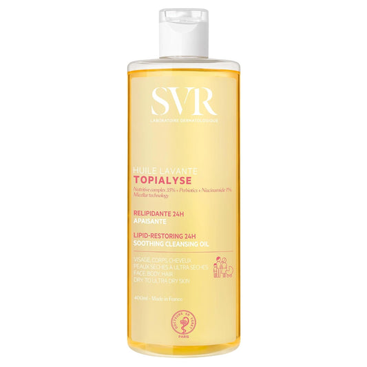 SVR Topialyse Micellar Cleansing Oil with Niacinamide & Prebiotics - 24hr Moisturizing Wash for Sensitive Skin, 13.5 Fl. Oz