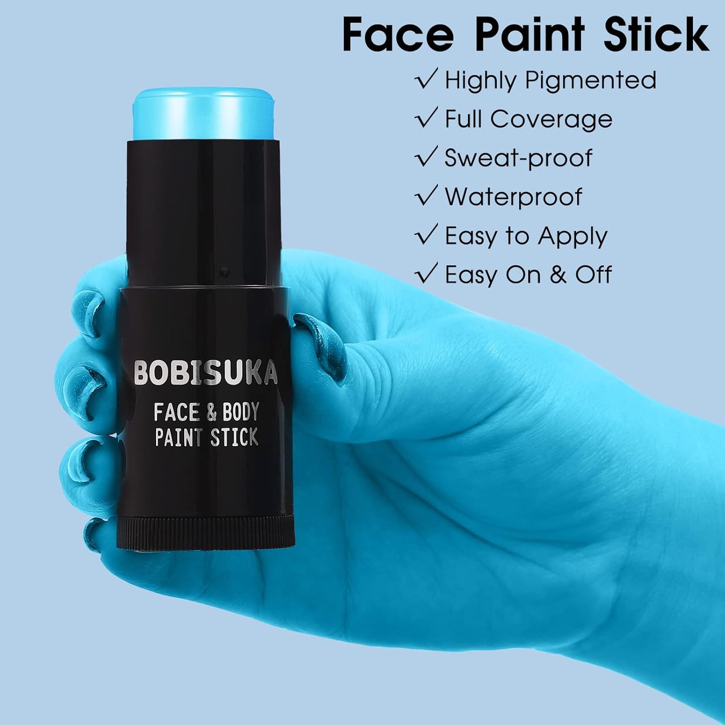 Red White Blue Face Paint Stick Kit - Eye Black for Football, Baseball & Halloween