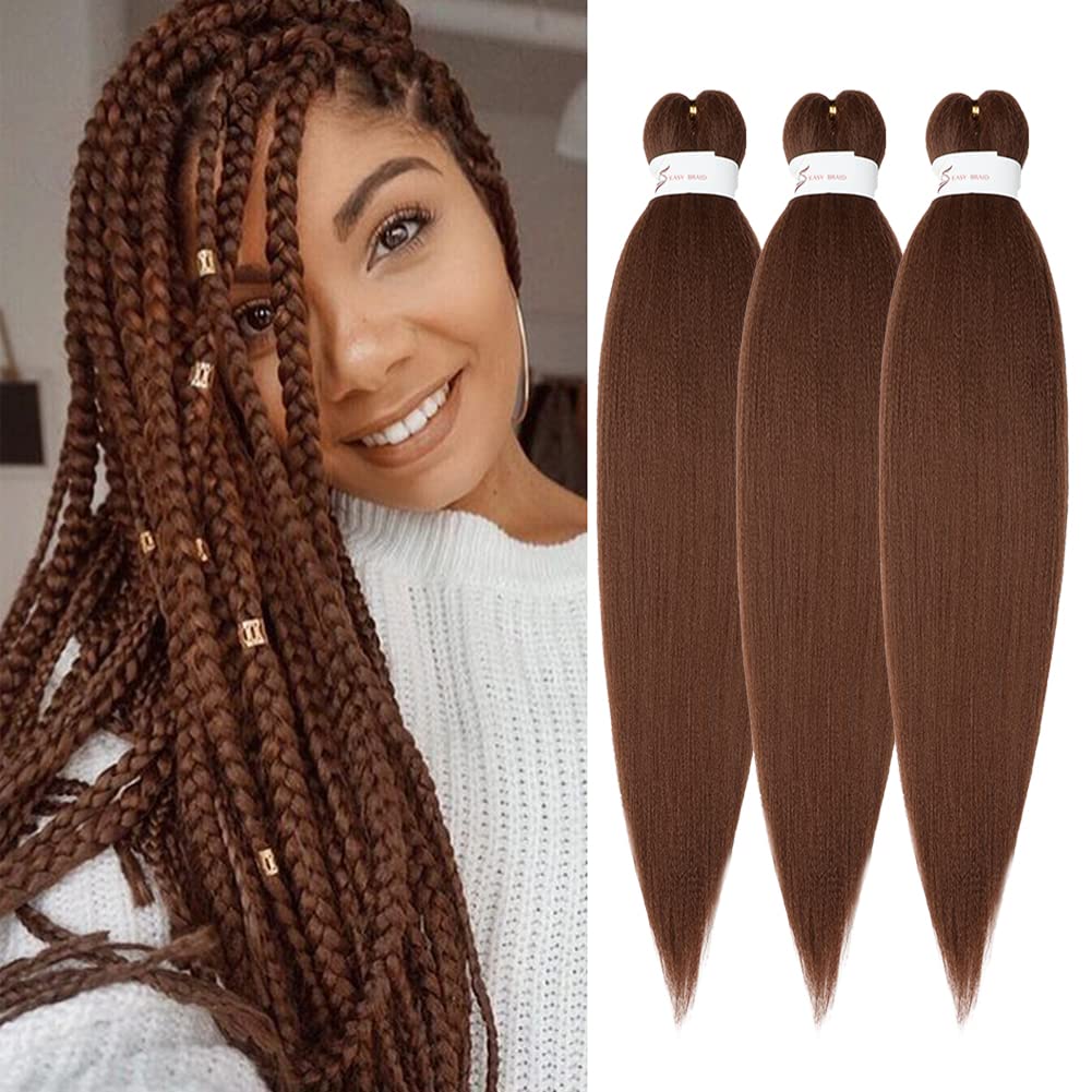 8 Packs 20-Inch Ombre Pre-Stretched Braiding Hair - Soft Yaki Texture Extensions