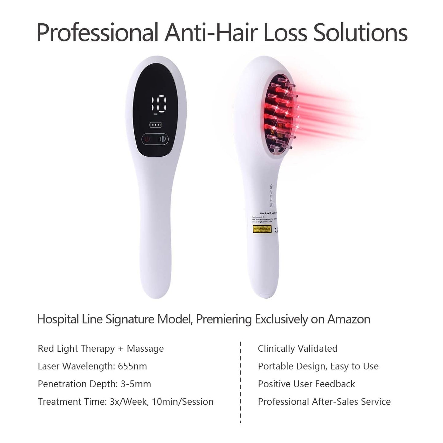 NBWTYA Laser Comb, Red Light Therapy for Hair Growth, Medical Grade Hair Loss Treatment Regrows Fuller and Thickness, Reverses Thinning, Stimulates Growth for Men & Women