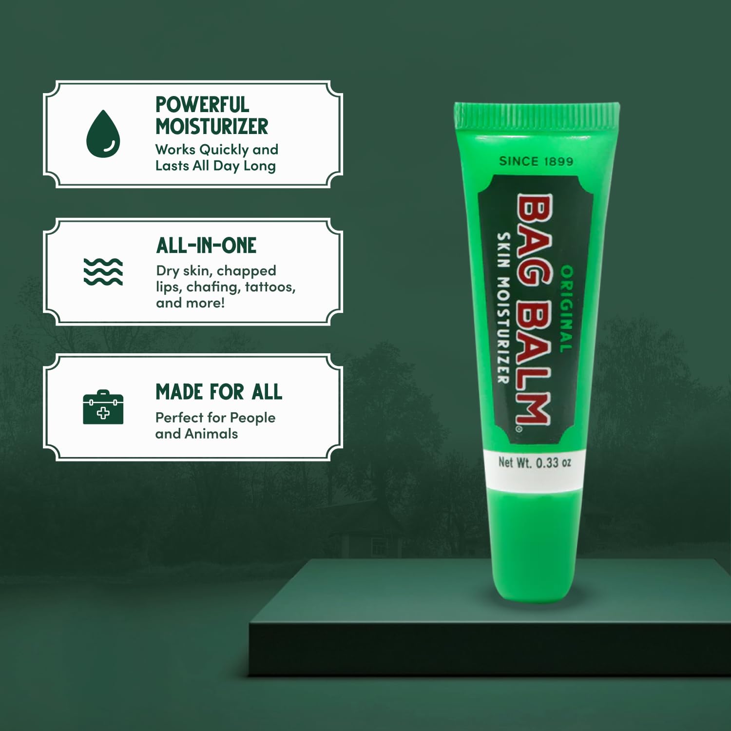 Bag Balm Original Lip Balm Tubes - 6 Pack for Chapped Lips & Dry Skin, 0.33oz Each