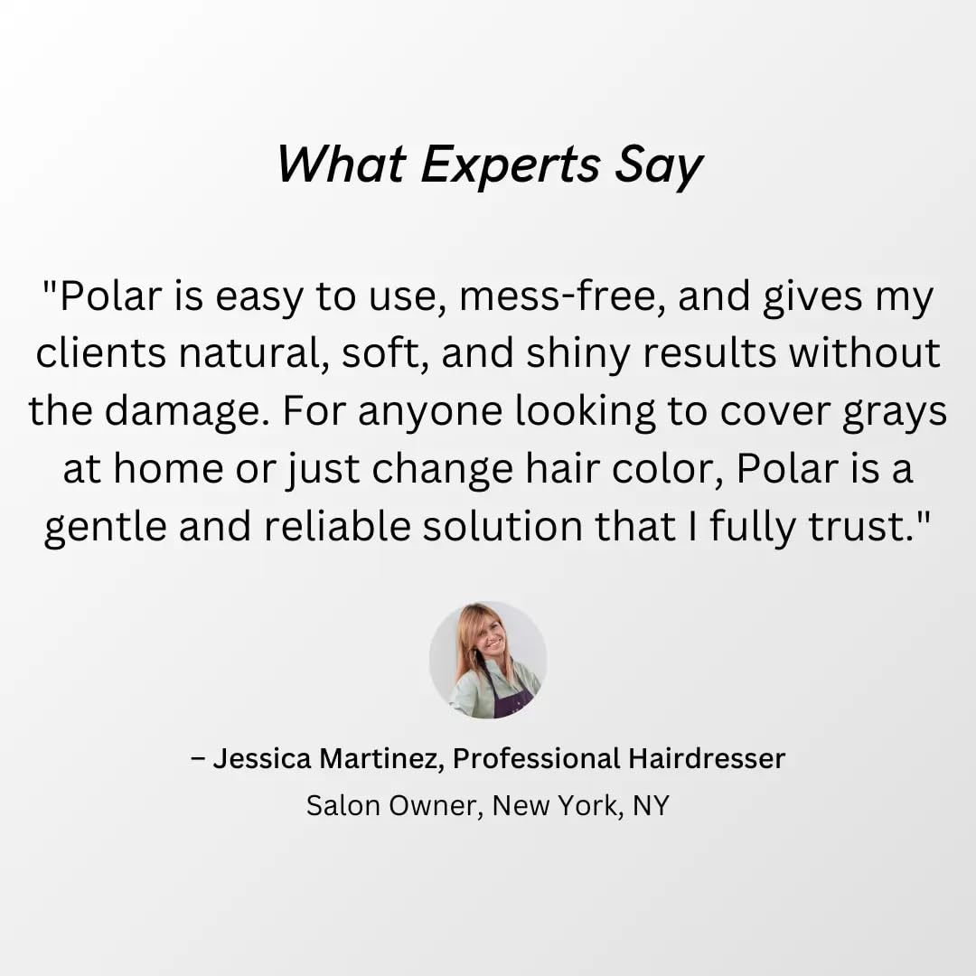 POLAR HAIR CARE Polar Haircare - Hair Dye Shampoo for Gray Hair for Women & Men (Dark Brown) Natural Hair Dye Kit - Semi Permanent Hair Dye Shampoo - Vegan Hair Dye USA 6.76 Fl Oz