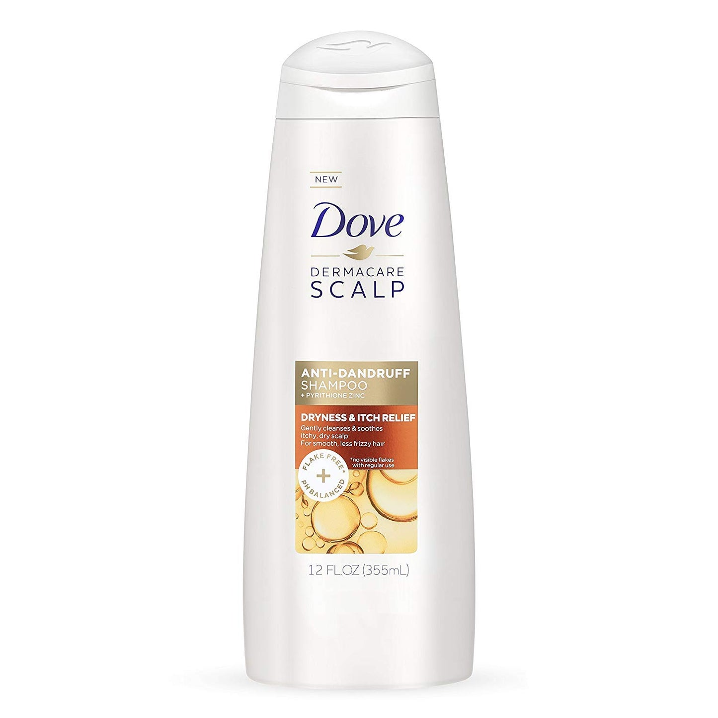 Anti-Dandruff Shampoo for Dryness & Itch Relief - Dove Dermacare Scalp, 3 Bottles (12 FL OZ Each)