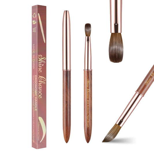 Professional Acrylic Nail Art Brush - Size 16 Kolinsky Hair Oval for DIY Salon