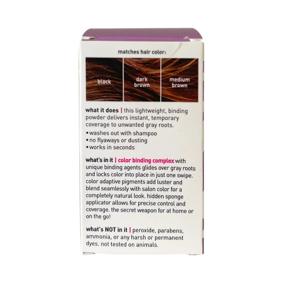 Style Edit Root Touch Up Powder | Mineral Infused Dark Brown Hair Color Concealer for Grays and Roots Coverage | 0.13 oz. Tub