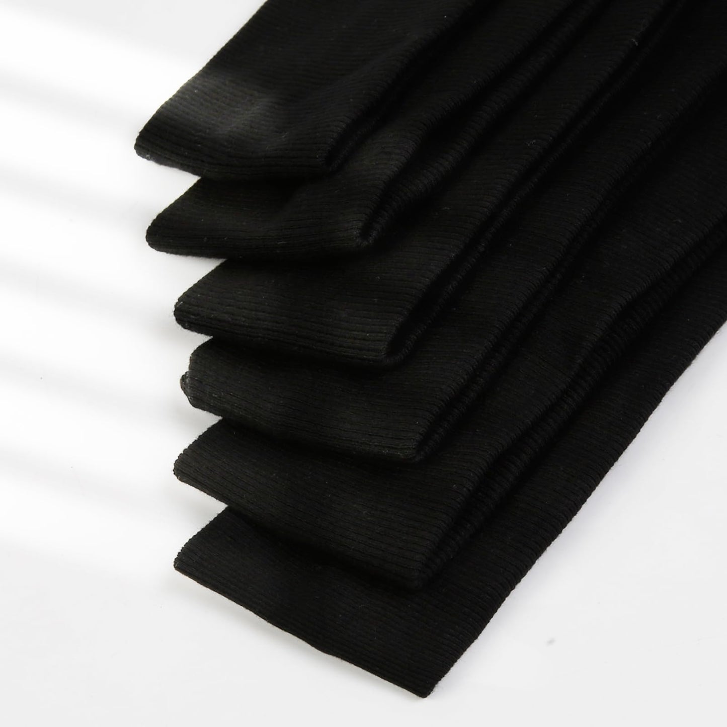 Black Headbands for Women Non Slip - Fashion Yoga Sports Hair Bands for Women's Hair, Soft Elastic Cotton Cloth Sweat Headbands for Women for Workout Running Daily 6PCS