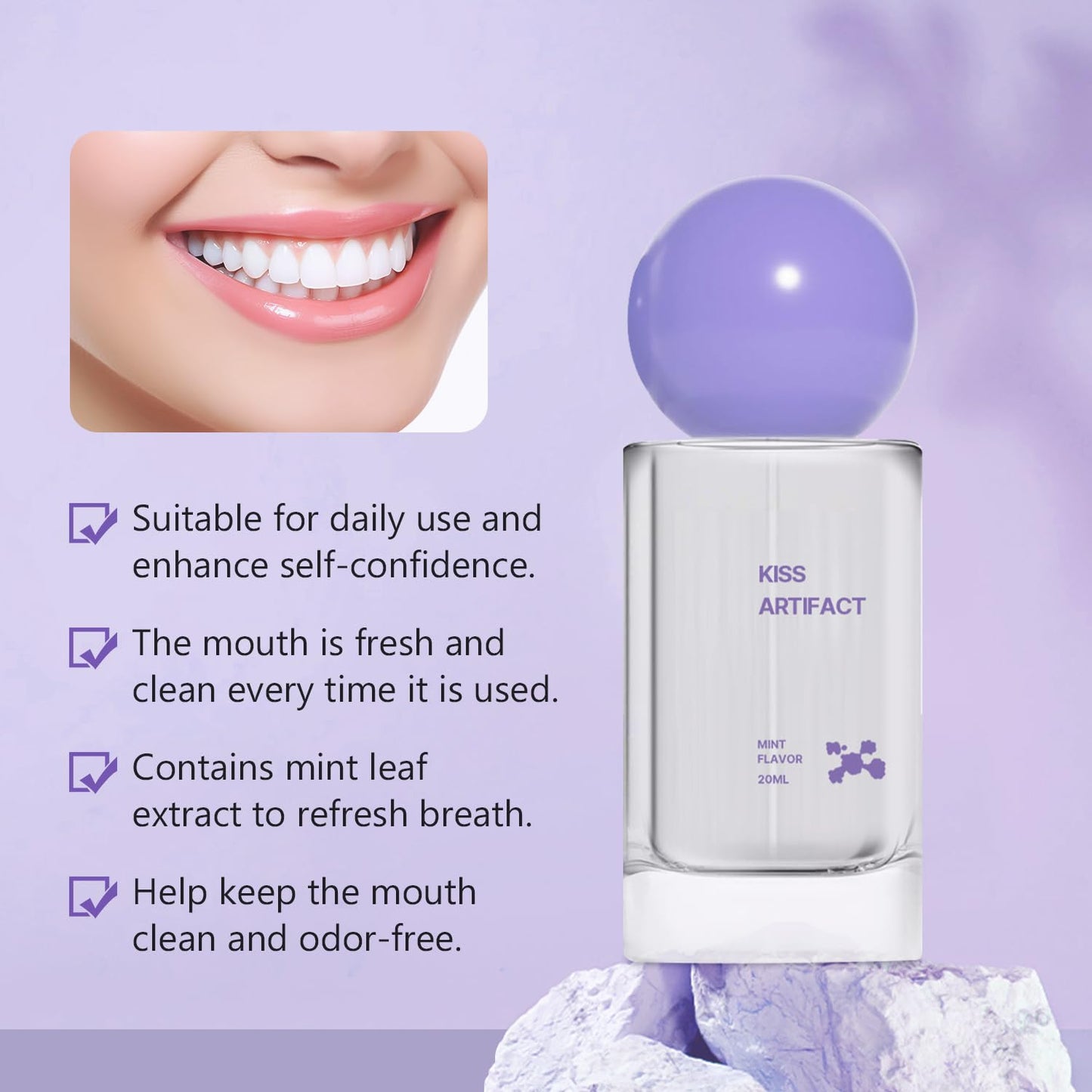 2Pcs Probiotic Oral Spray for Long-Lasting Freshness, Alcohol-Free Oral Spray with Probiotics for Breath Care, Cool Breath Probiotic Spray, Convenient Travel-Sized Breath Spray (20ml/0.68oz)