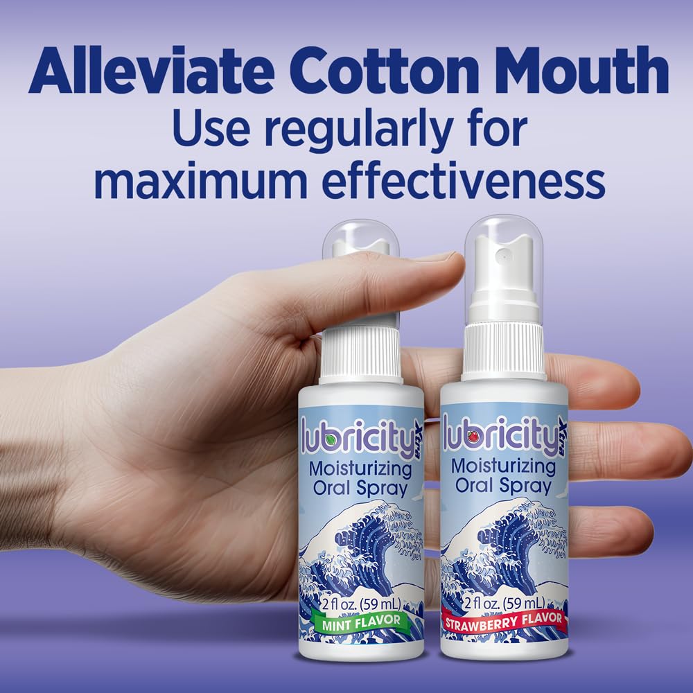 Lubricity Xtra Dry Mouth Spray - Advanced Formula - Hyaluronic Acid and Xylitol, Saliva Substitute Moisturizing Oral Spray, The Most Satisfactory Solution in Dry Mouth Products (2 Fl. Oz., Strawberry)