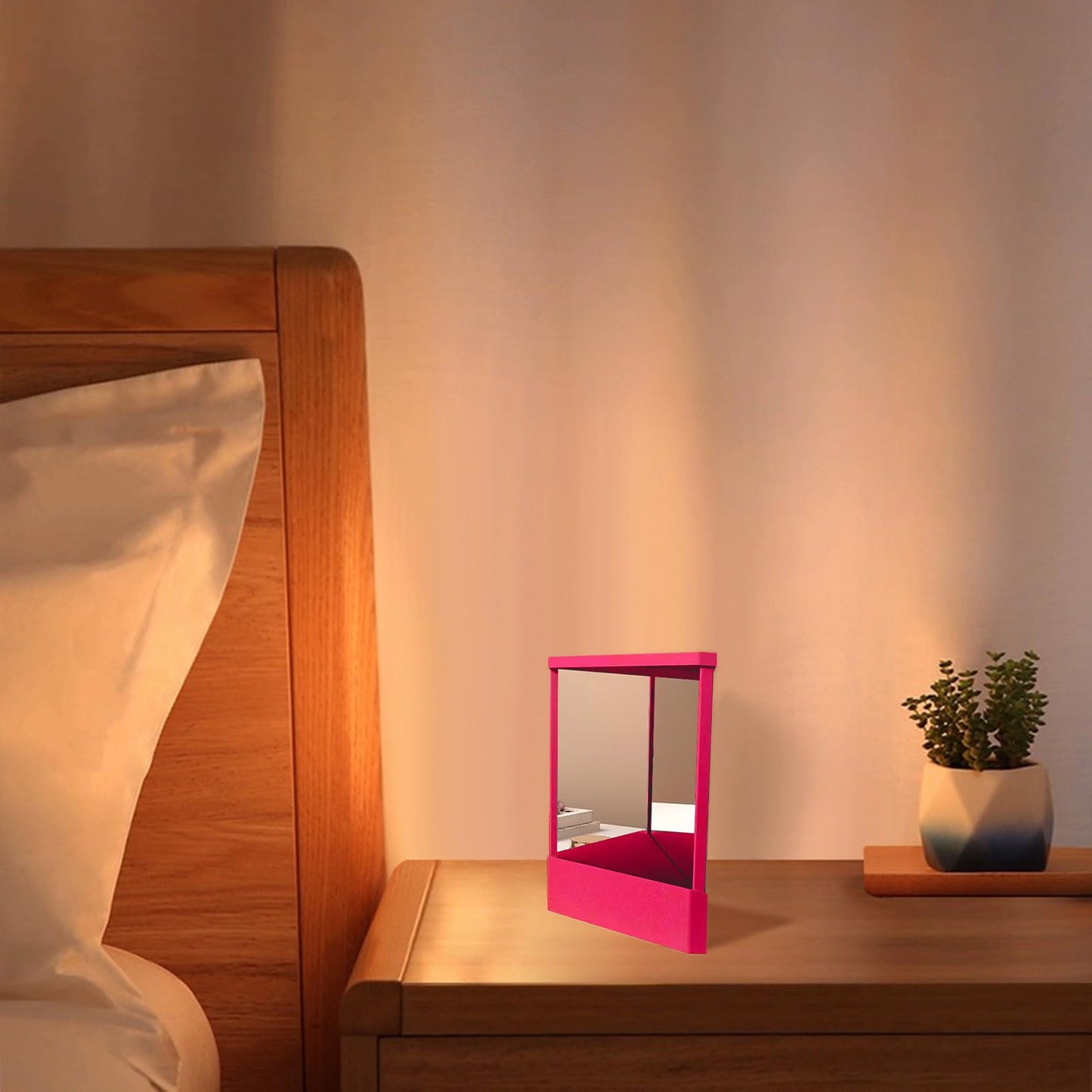 Whoixdsor True Mirror for Women, Non-Reversing Mirror with True Image Reflection,Precision Glass Viewing Angle,Slim Design,Real Reflections for Vanity & Beauty (Blue)