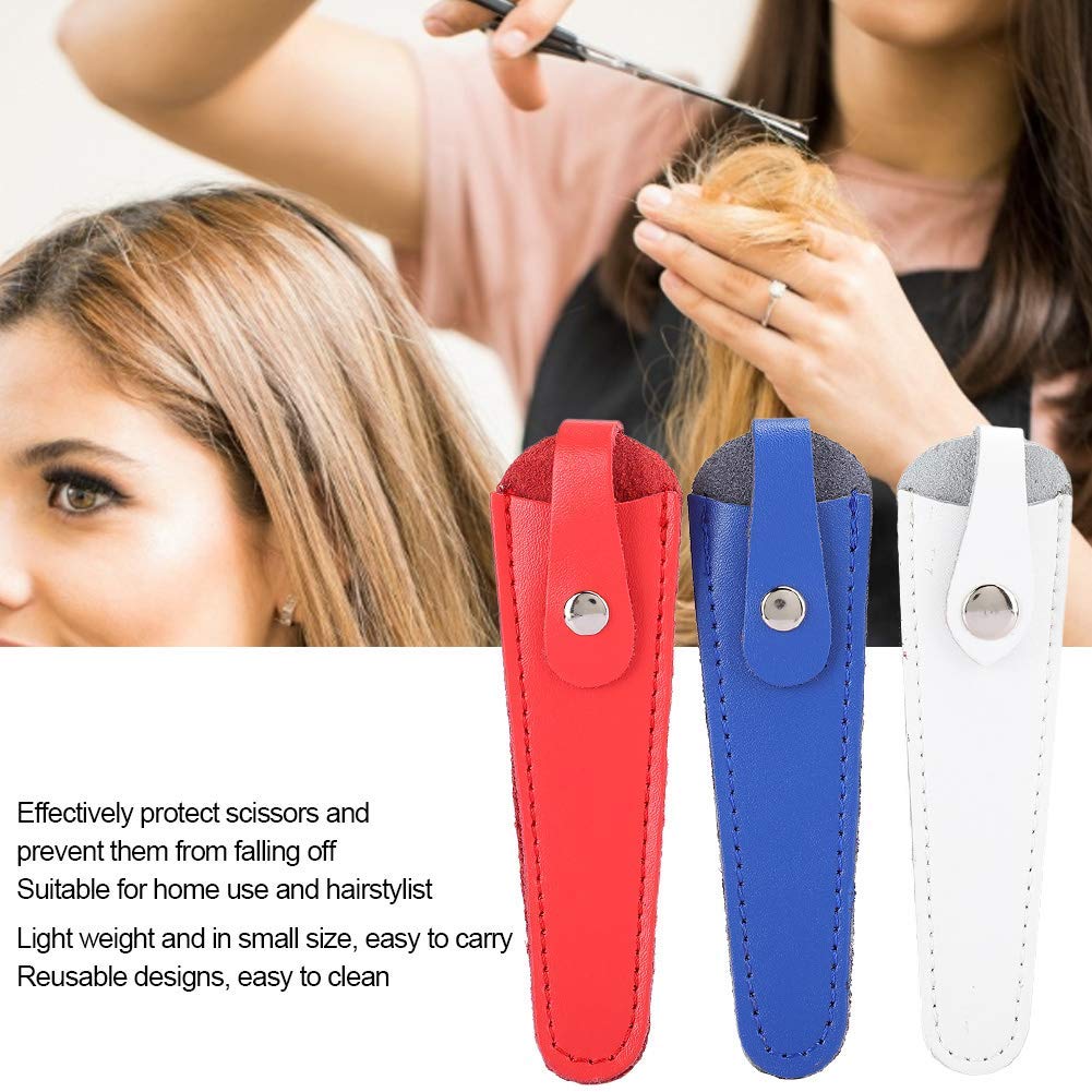 Salon Hair Scissor Bag, 3 Pcs PU Leather Scissors Safety Sheath Bag, Scissors Bag Portable Scissors Storage Holder, Holster Organizer Hairdressers Tools for Beauty Salon and Household