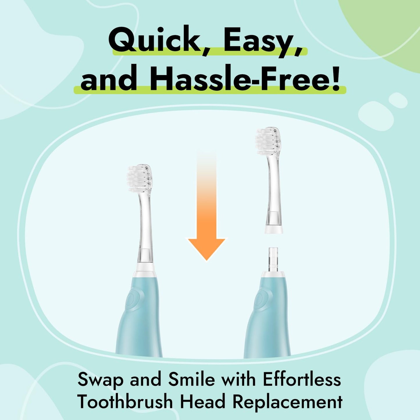 Papablic Replacement Toothbrush Heads - 2 Count | Compatible with Papablic BabyHandy & Toddler Sonic Electric Toothbrushes (18-36 Months)