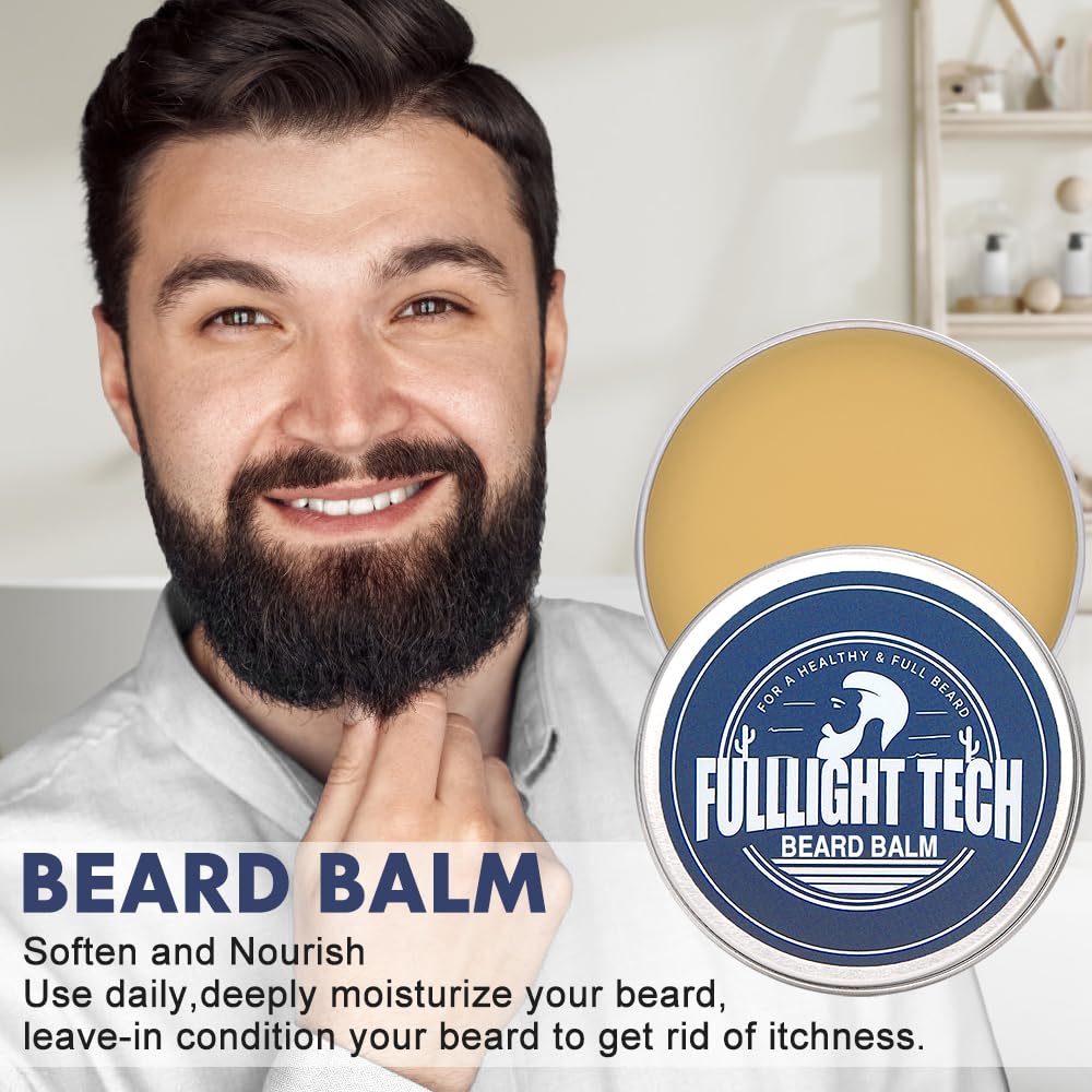 Beard Care Kit for Men - Nourishing Grooming Set with Vitamin Spray, Oil, Balm, Wash & Accessories - Perfect Gift for Dad, Husband, or Boyfriend