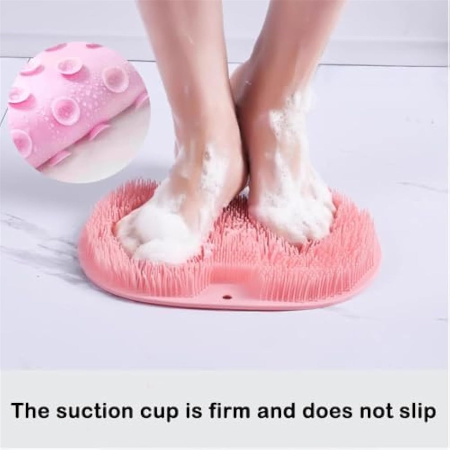 Solespa – Hands-Free Silicone Foot Scrubber Mat, Solespa Foot Scrubber, Non-Slip Suction Cups, Drain Holes, Easy to Clean Mats – Relieves Foot for Shower (Grey)