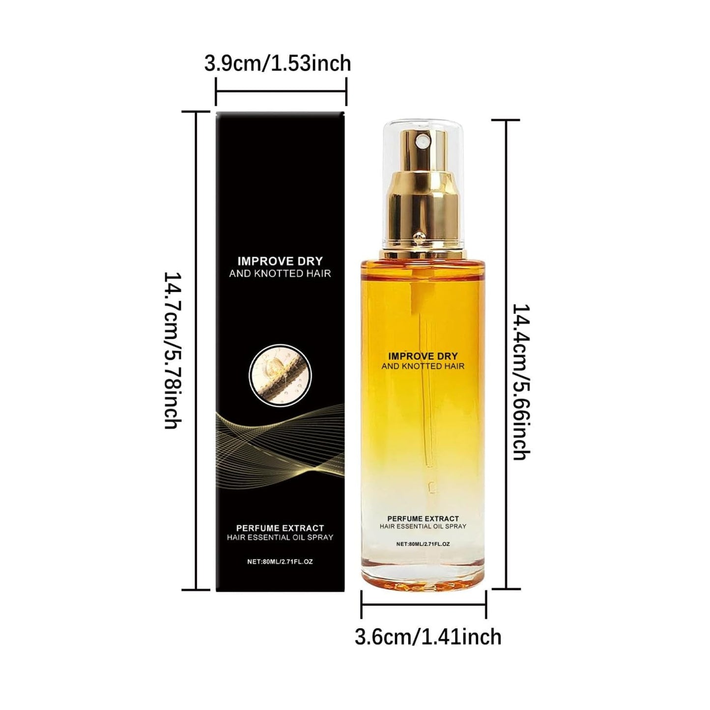 Eourhsa Aceite Capilar, Favourcy Conditioning Oil Spray, 80ml Conditioning Oil Spray Scalp & Hair Strengthener Leave-In Conditioner Comforting Shampoo, For Dry and Knotted Hair (One Size, 1Pcs)