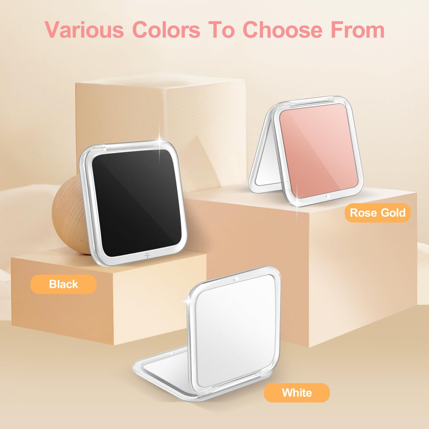 MIYADIVA Compact Mirror, 30X Magnifying Mirror, Pocket Mirror for Purse, Travel Makeup Mirror with 30X/1X Magnification, Travel Essentials Mirror, Precision Tweezers, Present for Girls