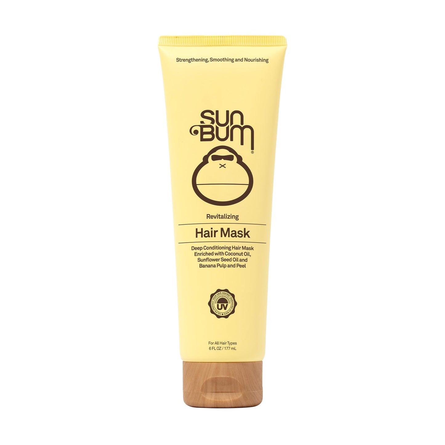 Sun Bum Revitalizing Deep Conditioning Hair Mask - Moisturizing and Restoring Treatment for Damaged Hair - Strengthening - Smoothing and Nourishing Formula - Vegan and Cruelty Free - 6 oz