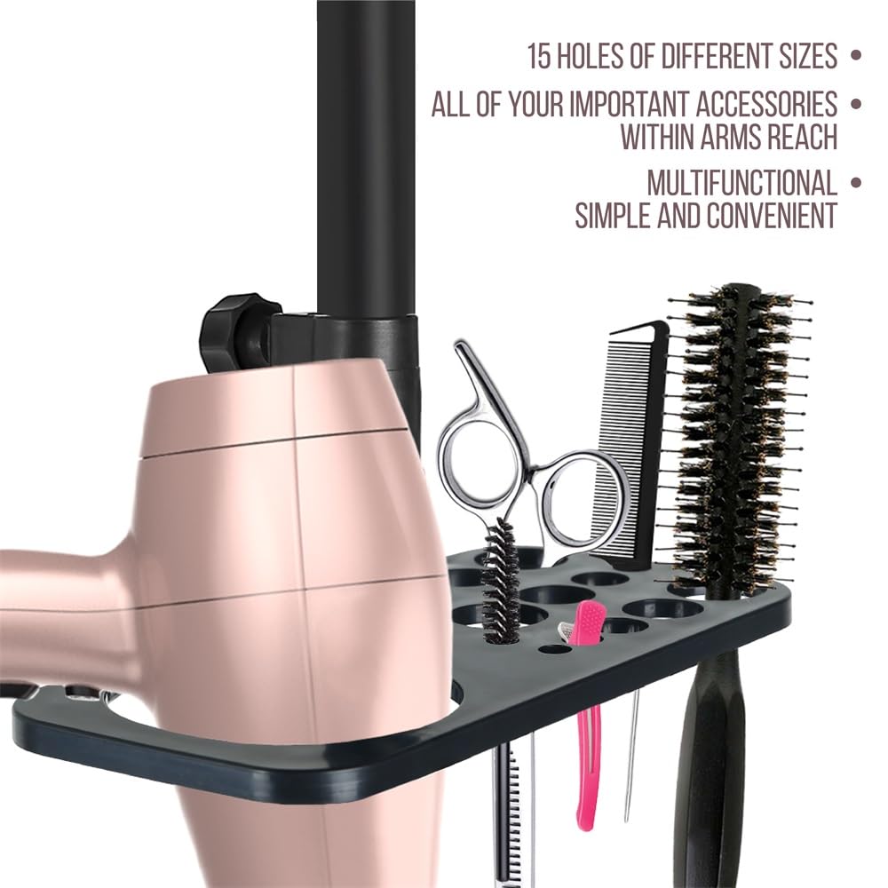 ZQIAN BEAUTY 50 Inch Metal Wig Stand, Adjustable Wig Head Stand, Mannequin Head Stand for Cosmetology Hairdressing, Wig Stand Tripod with Tool Tray (Black, Mannequin Head Not Included)