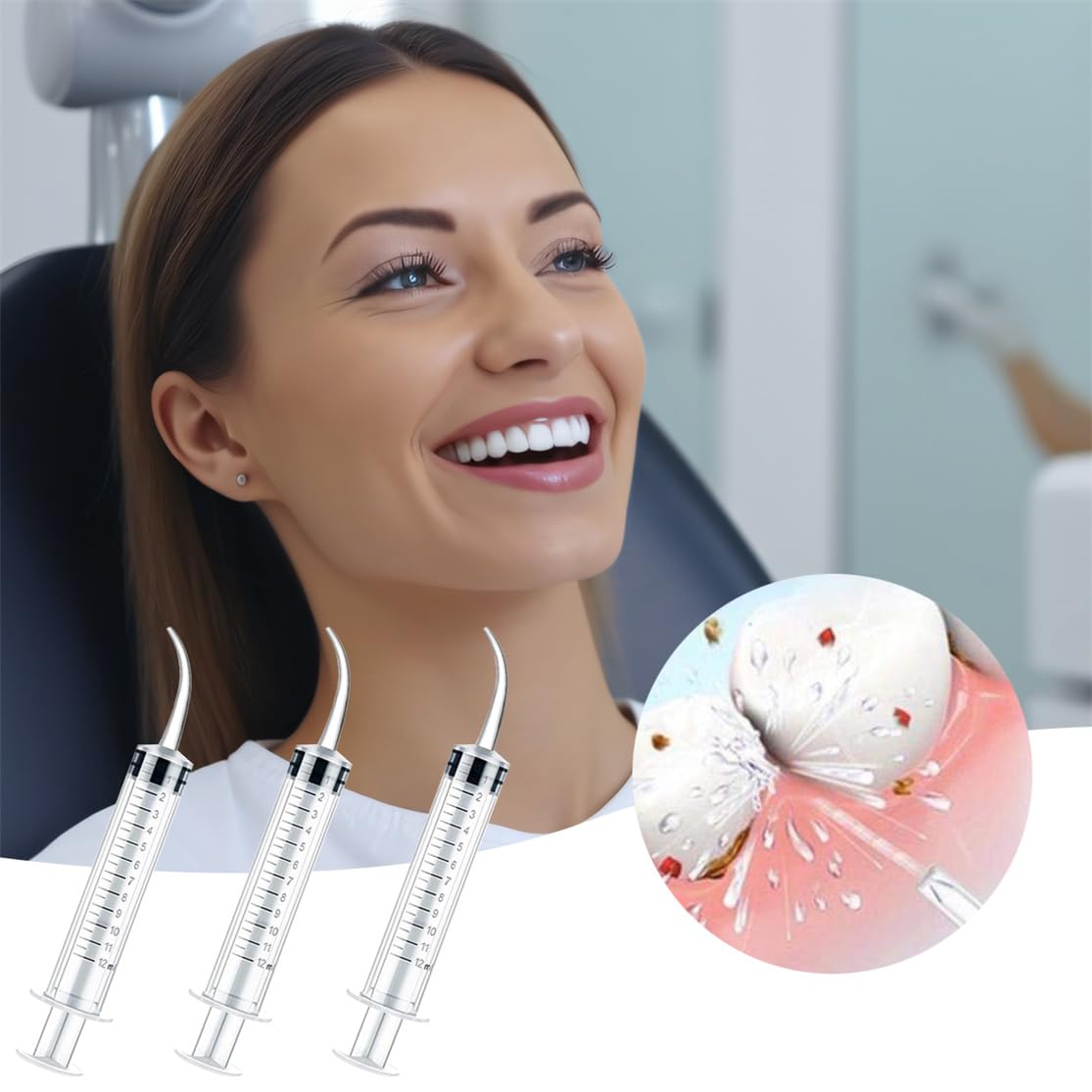 Tonsil Stone Remover Wisdom Teeth Cleaner Dental Irrigation Cleaning with Curved Tip for Oral Dental Care Feed Pets 5 Pcs