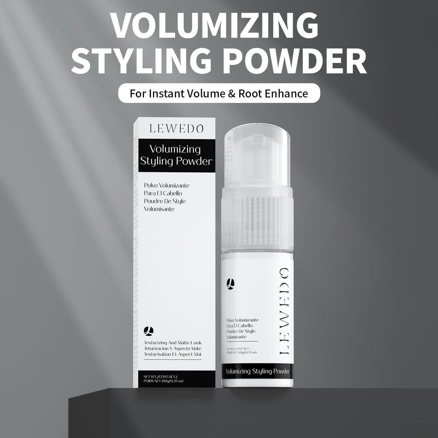 lewedo Volumizing Styling Powder - 10G Spray Bottle for Natural Volume & Texture, Oil-Control Matte Finish, Lightweight Formula for Men & Women