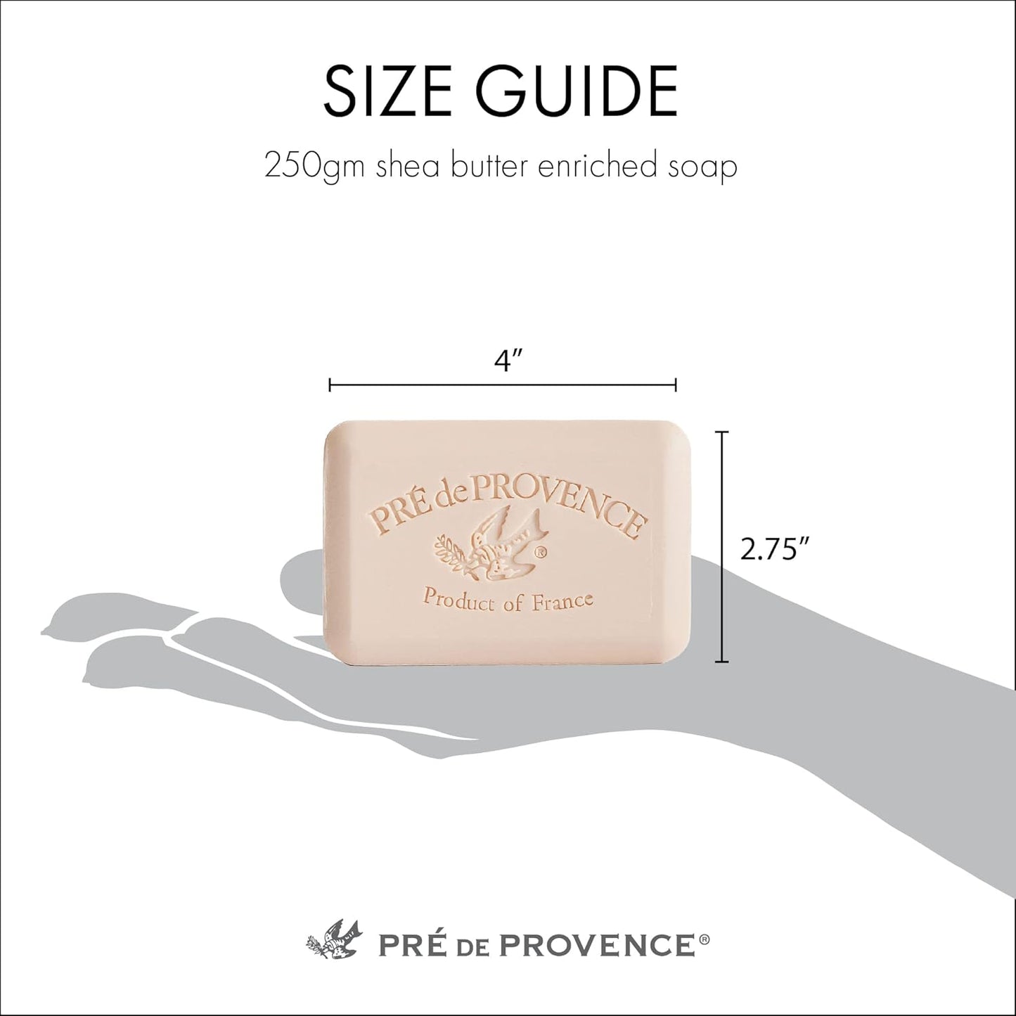 Pre de Provence Starflower Soap Bar - Organic Shea Butter, Quad Milled, 8.8 oz Natural French Skincare