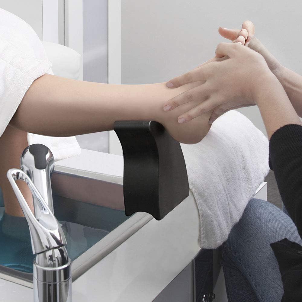 ForPro Portable Professional Pedi Foot & Leg Rest - Compact Black 5.75" W x 2.75" D x 7.5" H