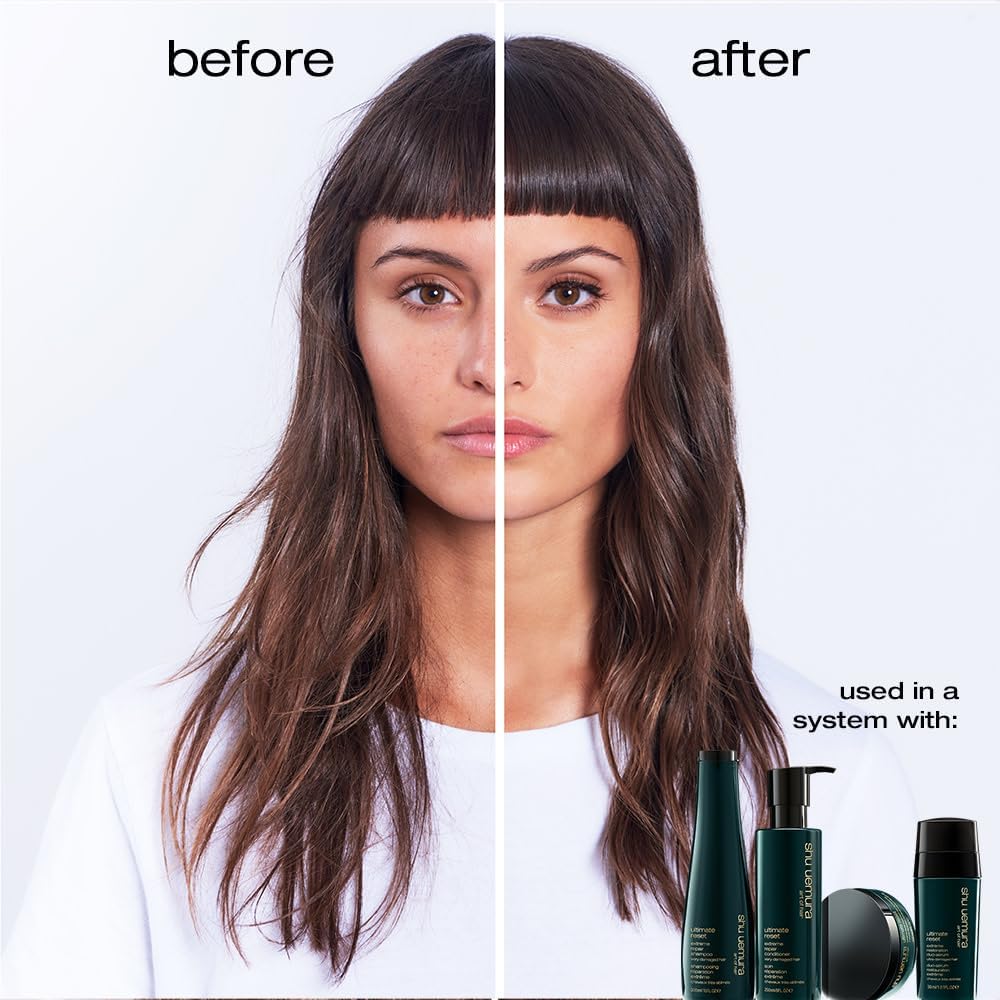 shu uemura art of hair Ultimate Reset Extreme Repair Hair Mask - Strengthens to Reduce Breakage and Split Ends, Deeply Conditions and Nourishes, With Japanese Rice Extract, 6 Fl Oz