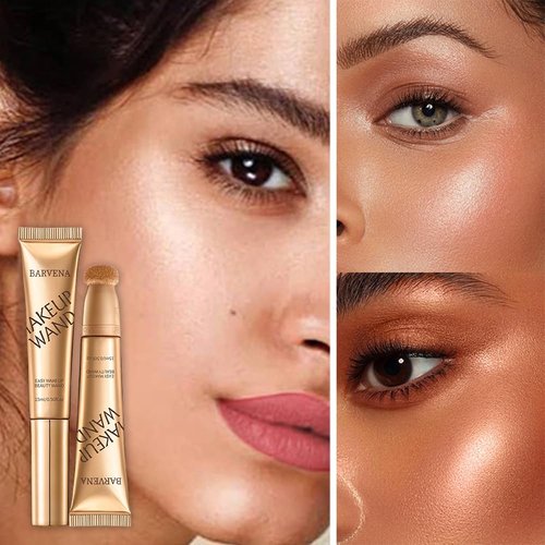 BARVENA Liquid Highlighter Wand,Liquid Highlighter Makeup Wand For Luminous, Glowing Skin, Buildable Formula, Vegan & Cruelty-Free Highlighter stick (Rose Ember)