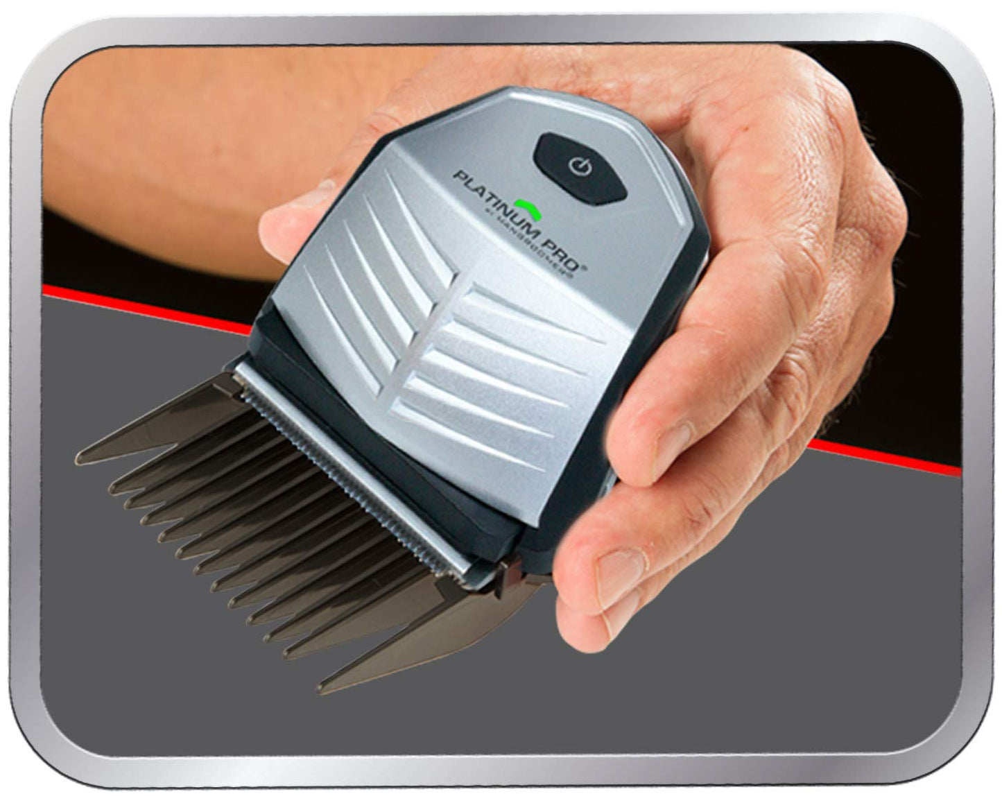 MANGROOMER - PLATINUM PRO New Self-Haircut Kit and Advanced Hair Clippers with Lithium Max Battery, 9 Length Guards and Included Bonus Storage Case, 2 Piece Set