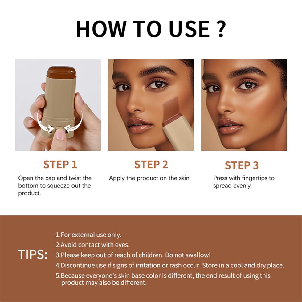 Covebalm Foundation, Skween Beauty Skin Tint, 4-in-1 Foundation Moisturizing Stick, Natural Cover Beauty Balm, Moisturizing, Locks In Moisture and Fits Skin Lightly (#03)