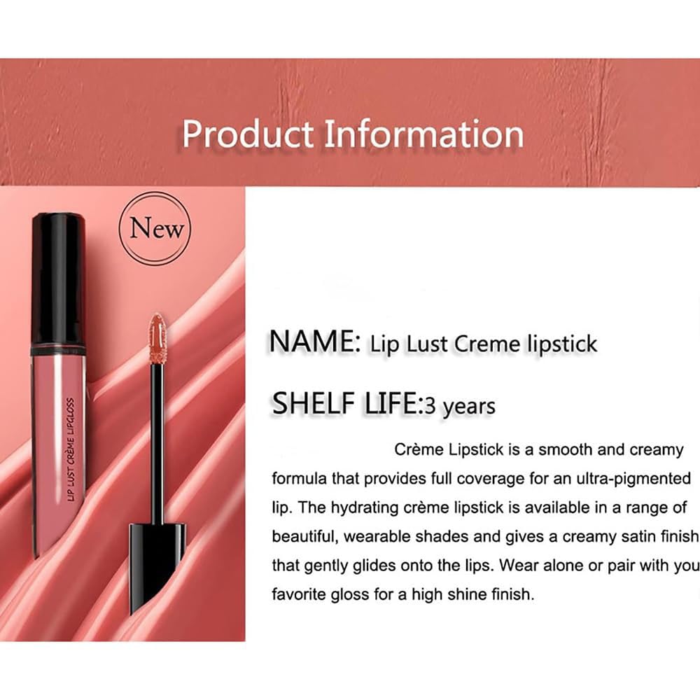 Lips Staining Lip Oil, Lip Tint Oil, Hailnrothwad 12 Colors Cream Texture Lipstick, Non-stick to Cup Non-fading Long Lasting Moisturizing (01)