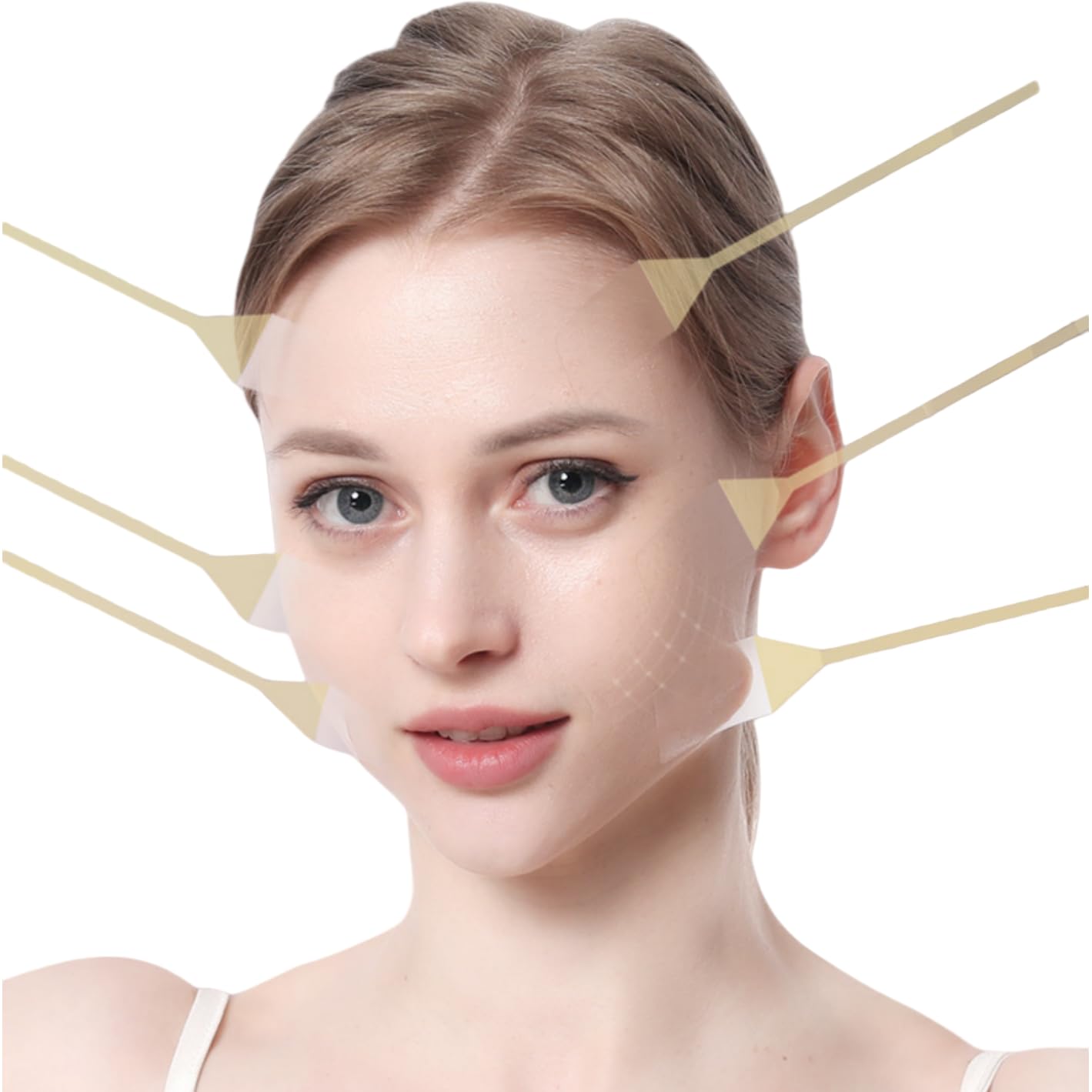 Quorlentis Facelift tape for face invisible Face Lift Tape Kit with Invisible Adhesive Strips for Skin Lifting, Includes Neck and Face Support Stickers (V27 120 stickers)