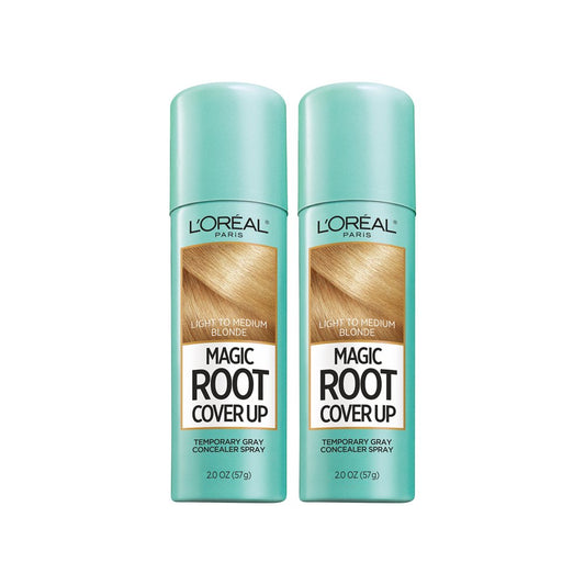 L'Oreal Paris Magic Root Cover Up Spray - Temporary Gray Concealer, Light to Medium Blonde, Ammonia-Free, 2 Count