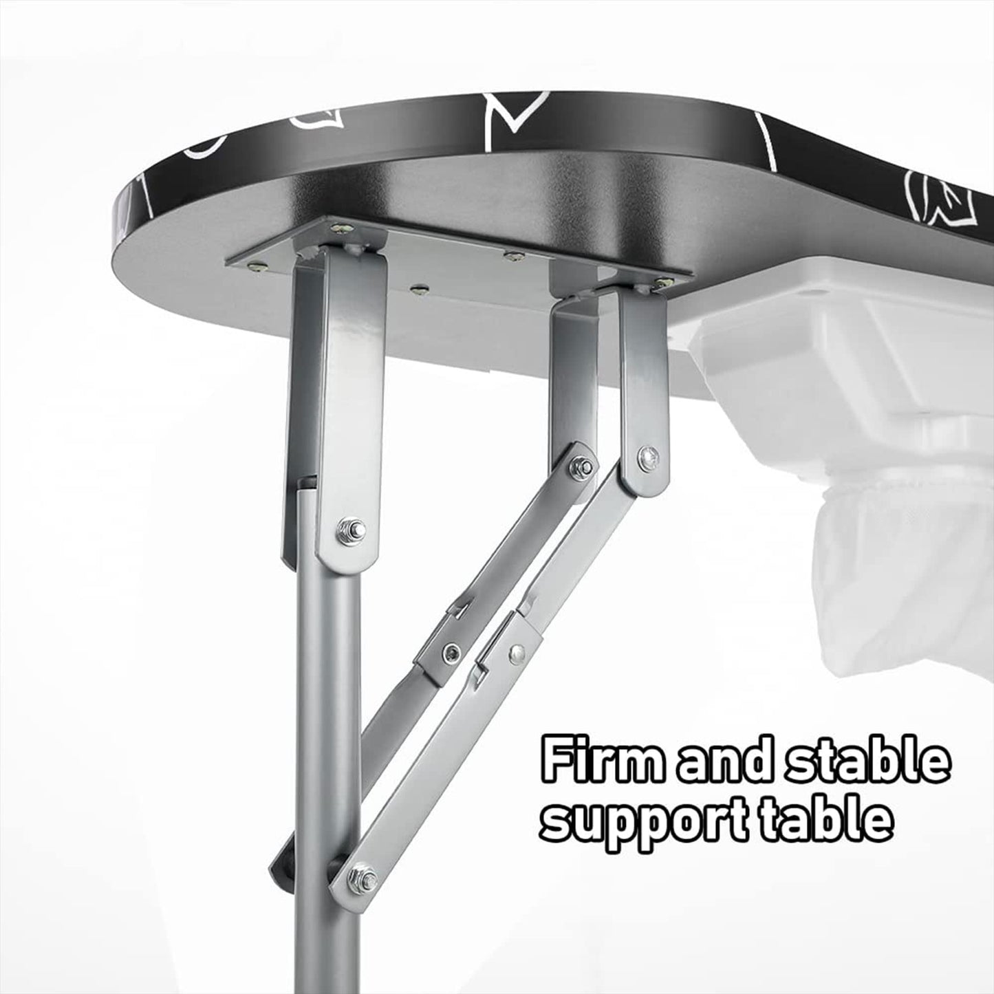 LEIBOU Professional 35''L Portable & Foldable Vented Beauty Manicure Table Nail Technician Desk Workstation Salon Spa with Magnifier USB LED Lamp,Fan dust Collector,Sponge,Carrying Bag (Black Flower)