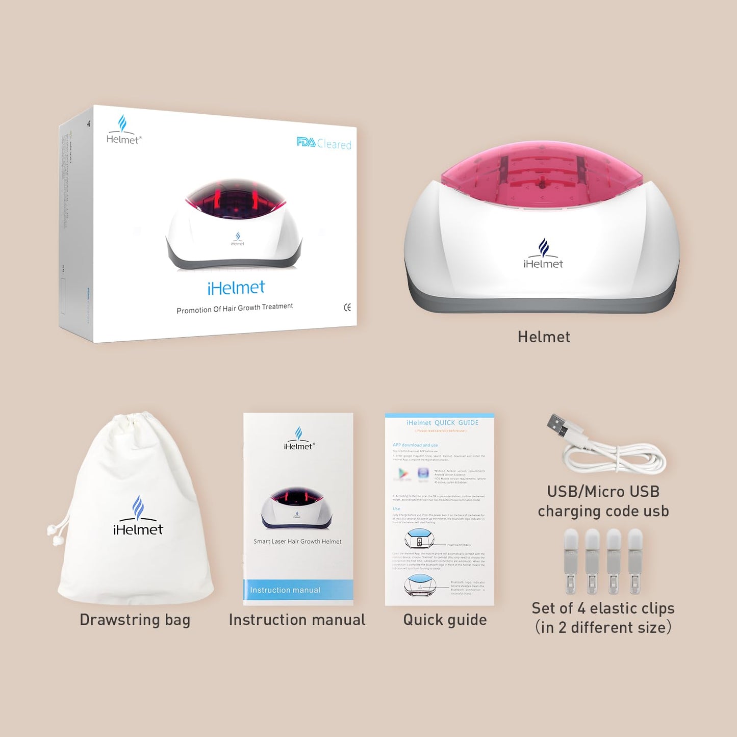 iHelmet Laser Hair Growth System (FDA Cleared), Hair Regrowth Helmet & Laser Cap, Hair Loss Treatment for Men and Women, Low Level Laser Therapy for Hair Growth, Anti-Thining Treatment,36 Pink