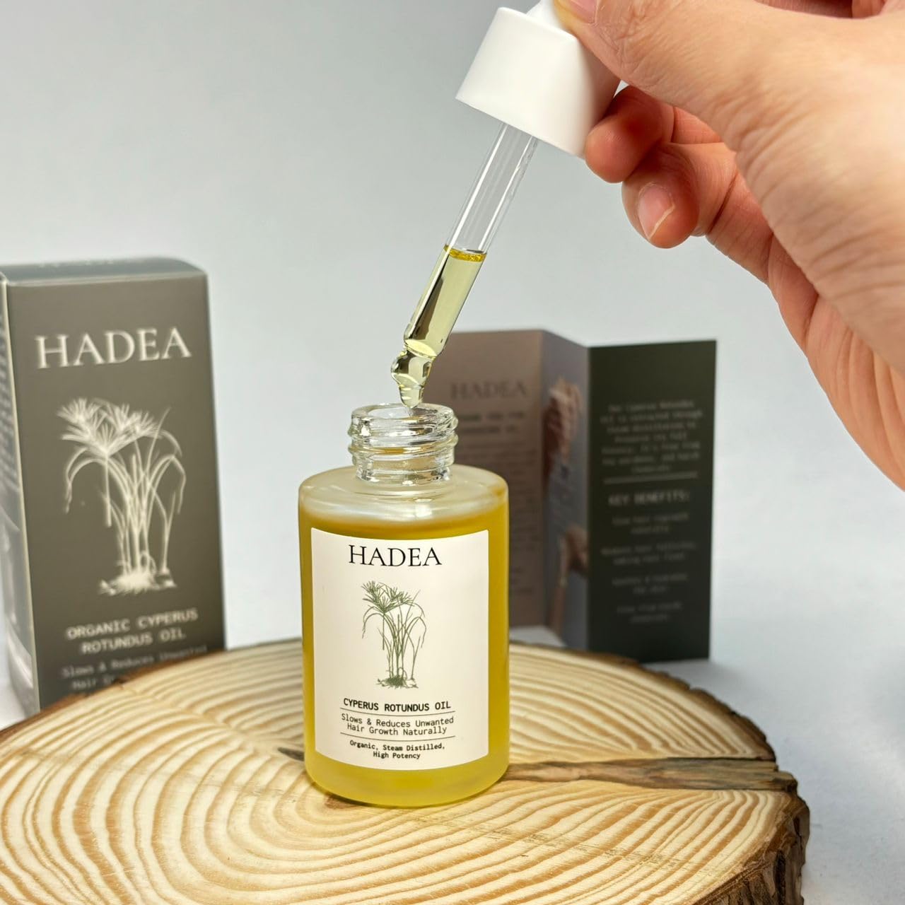 HADEA Cyperus Rotundus Oil to Reduce Hair Growth 100% Organic High-Potency Steam Distilled Cyprus Nutgrass Cypress Hair Inhibitor | Cypress Rotundus Oil For Pcos, Hirsutism, Any Unwanted Hair 30ml