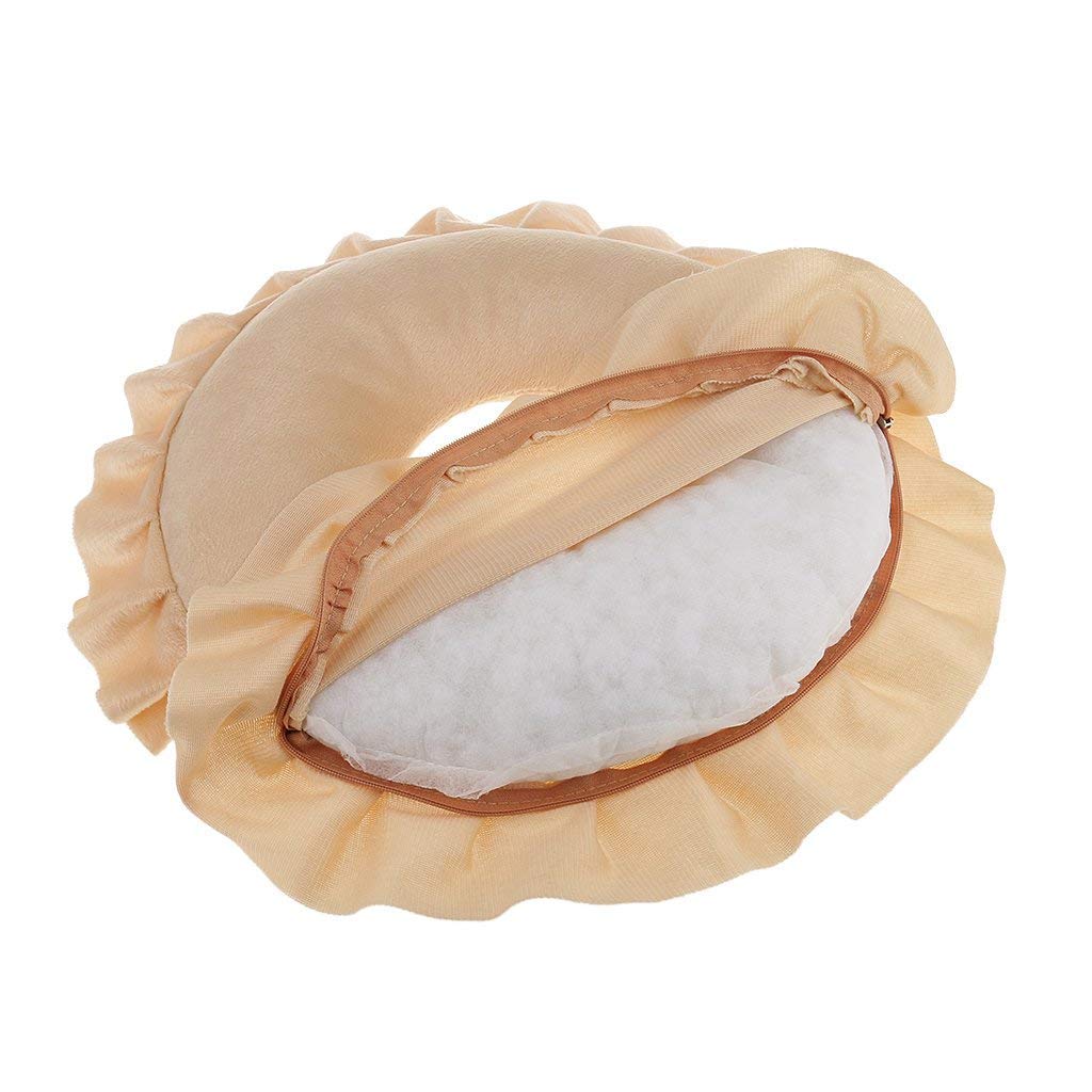 KODORIA U Shaped Neck Cushion Spa Salon Massage Table Cradle Face Pillow Neck Head Cushion Travel Flight Neck Pad - Light Brown