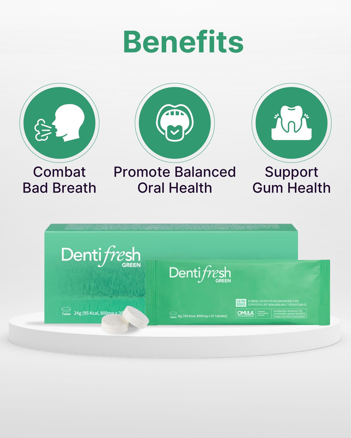 K-Nutra Dentifresh Xylitol Tabs - Oral Probiotics to Combat Bad Breath, Dry Mouth & Support Fresh Breath, 4 Billion CFU, Sugar-Free, Mint Flavor, 30 Tablets