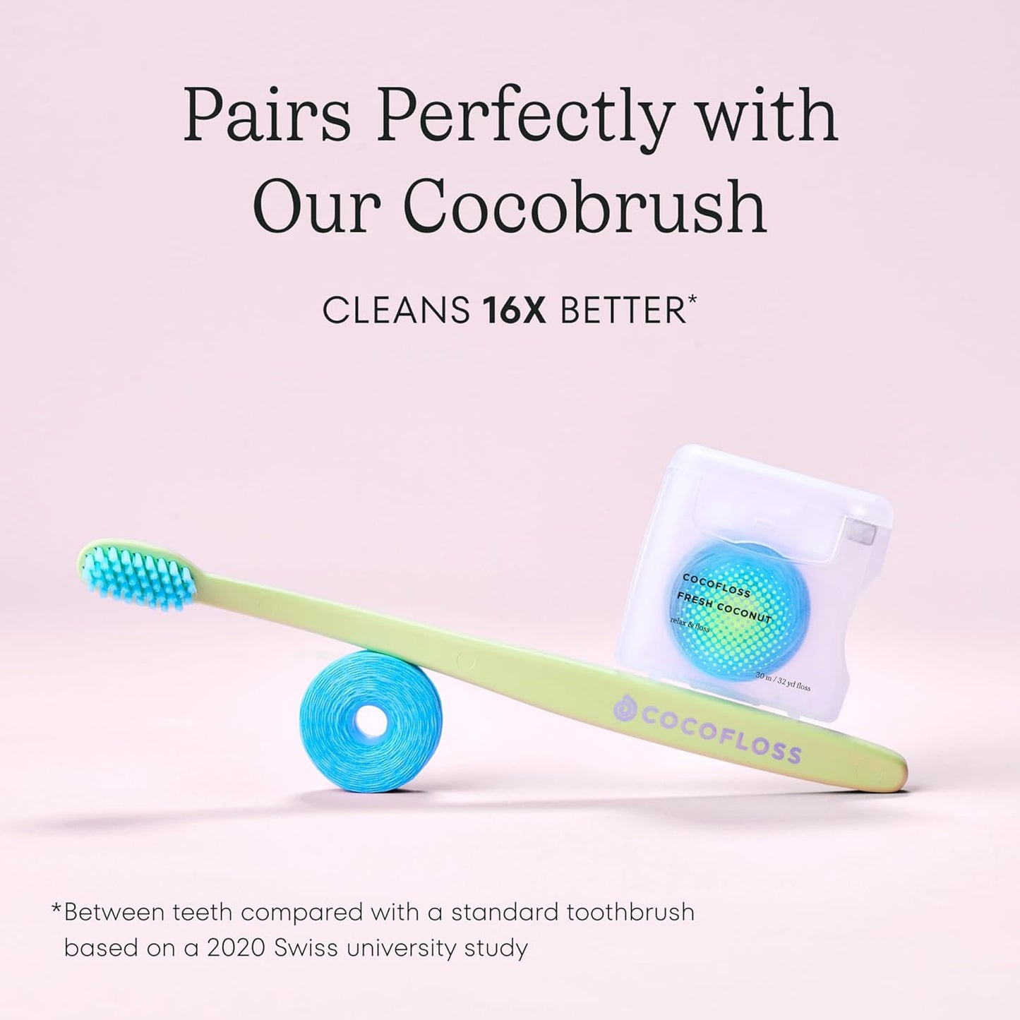 Cocolab Woven Dental Floss, Dentist-Designed Oral Care, Coconut Scent, Waxed, Expanding, Vegan, Kid-Friendly String Floss with Coconut Oil, 1 Spool (33 yd)