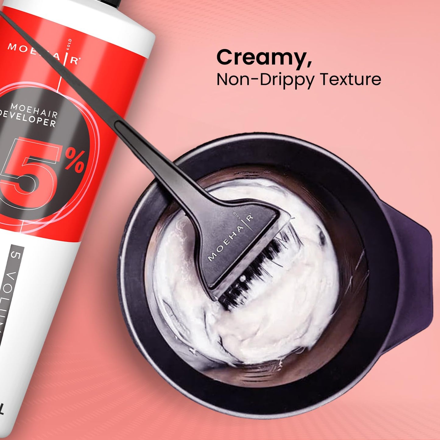 MOEHAIR Hair Color Developer 1.5% Hydrogen Peroxide | 5 Volume Creme Developer for Coloring and Bleaching | Paraben-free | Professional-Grade Hair Creme Developer | Peach Fragrance – 32 Fl. Oz