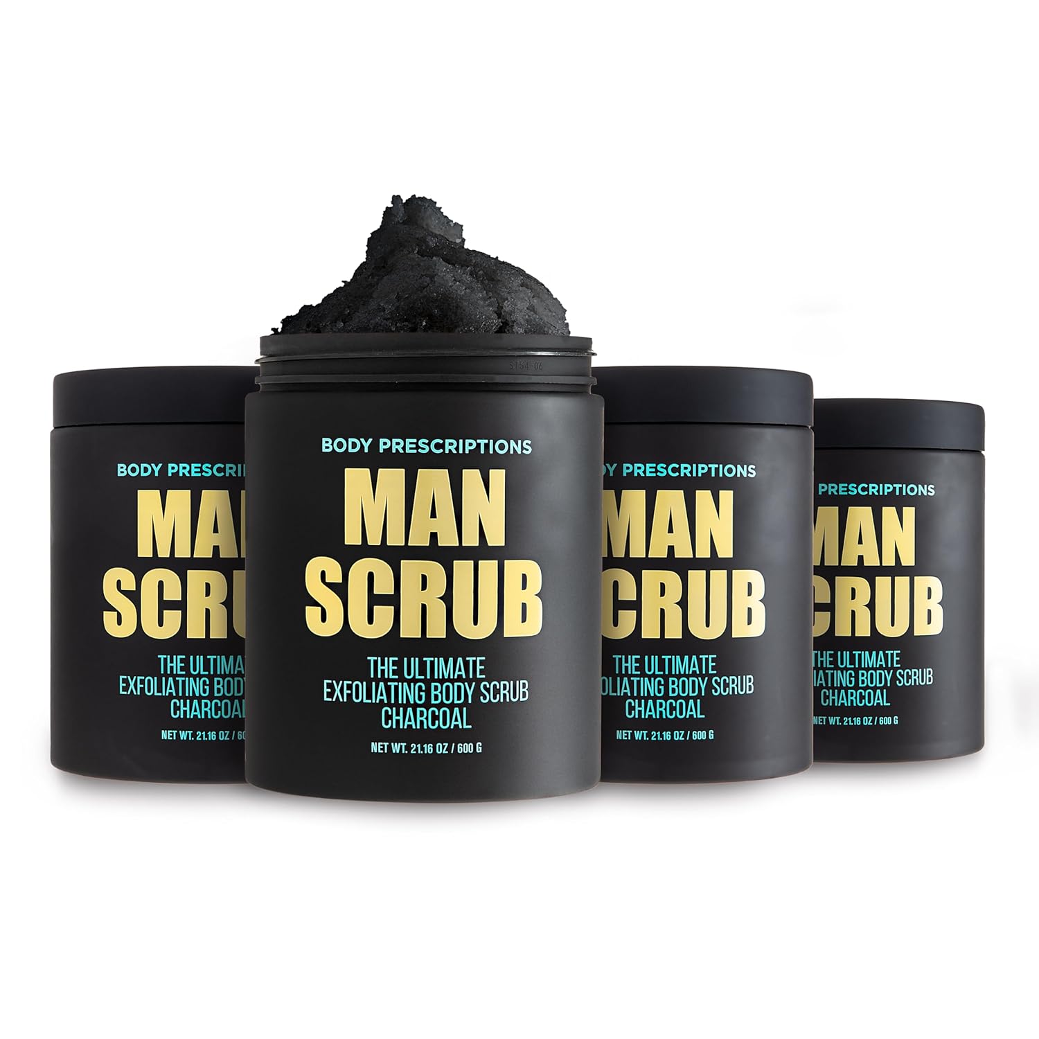 Men’s Charcoal Exfoliating Body Scrub – 21oz Cleansing Wash for All Skin Types