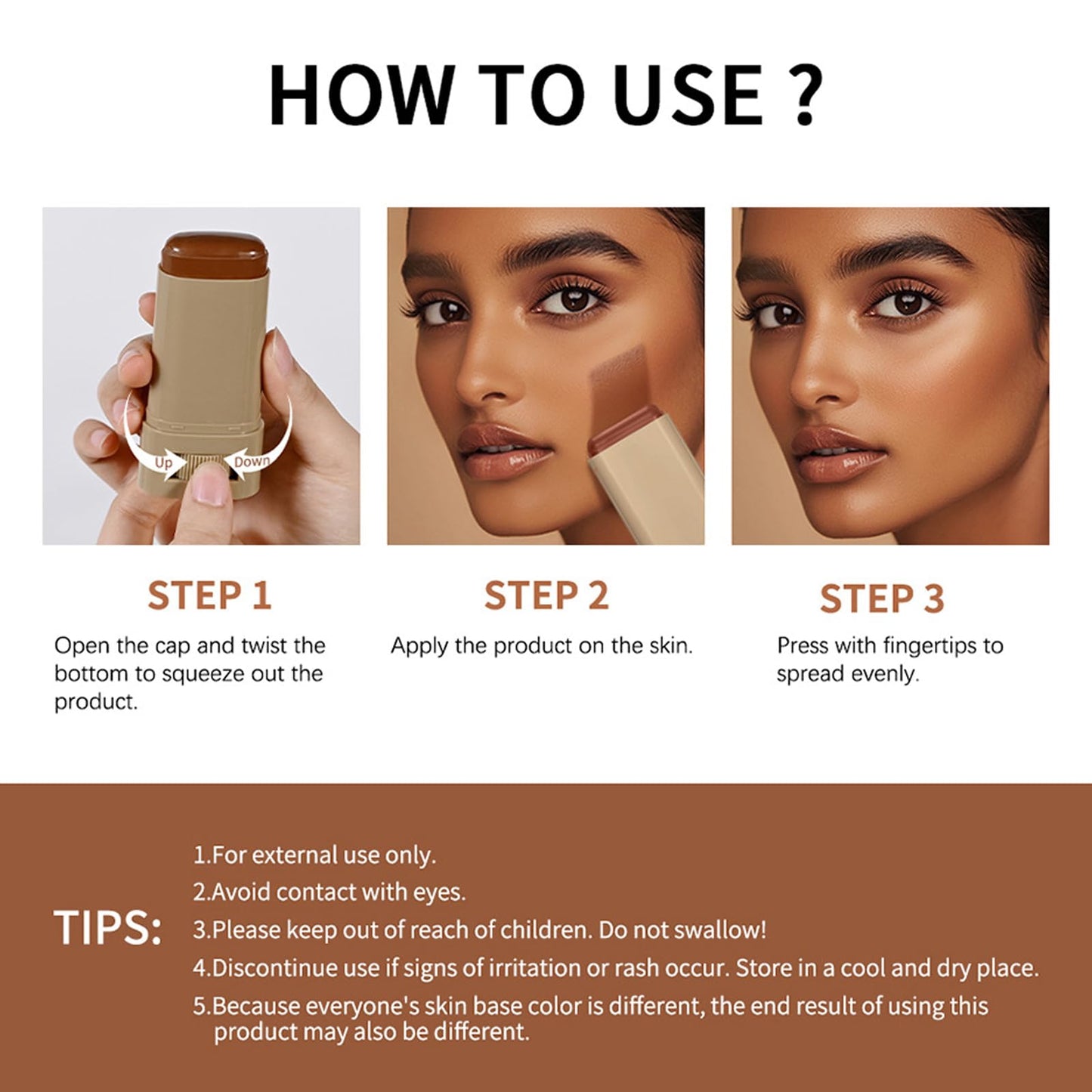 Covebalm Beauty Skin Tint, Serum Boosted Hydration skin tint for Black Women, Foundation Stick Beauty Balm, Lasting Moisturizing, Non-Greasy & Waterproof (#03)