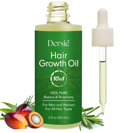 Hair Growth Oil - 10-in-1 Veganic Treatment with Batana & Rosemary for Thinning Hair - 2 fl oz