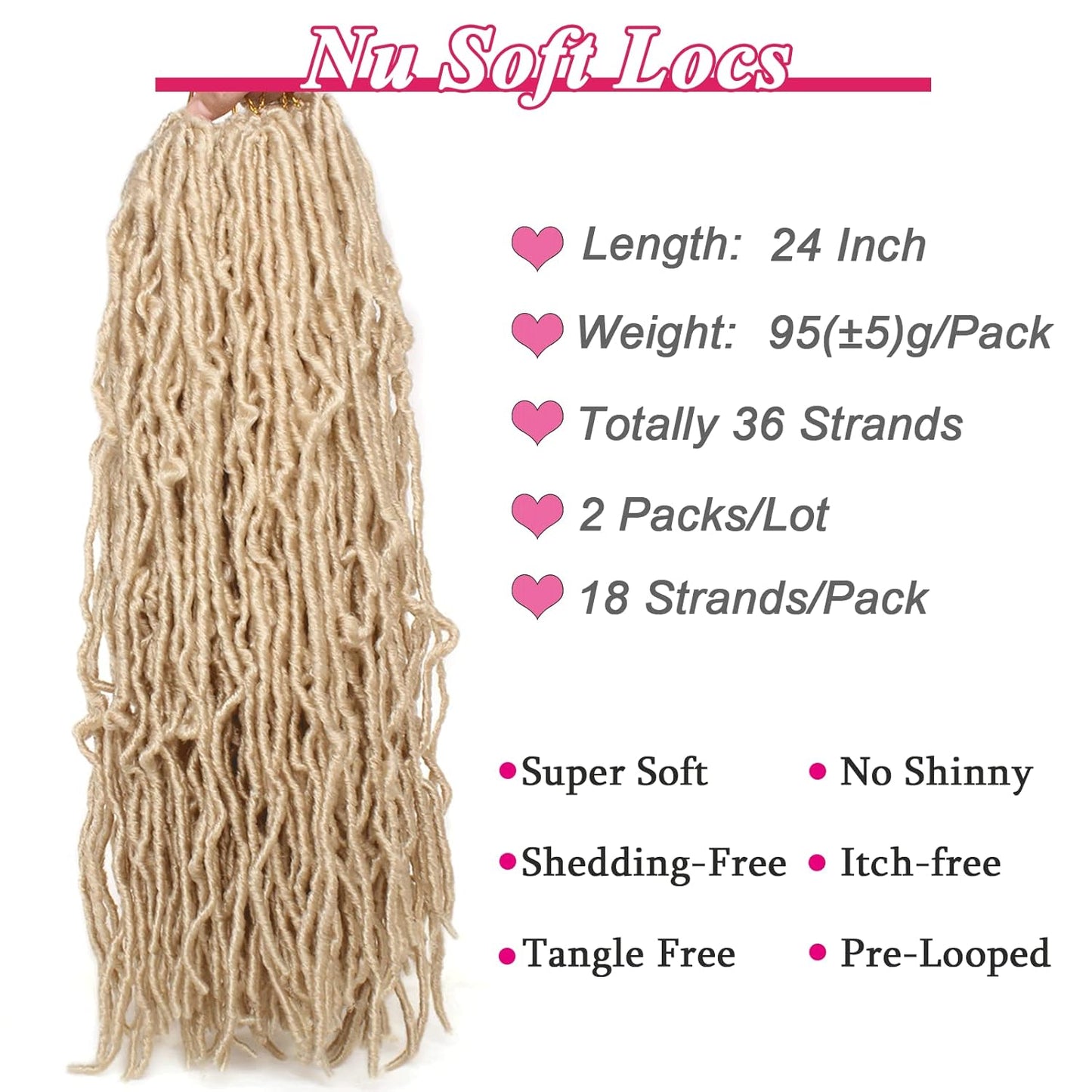 Faux Locs Crochet Hair - 18 Inch Pre-Looped 7 Packs Soft Natural Black Goddess Locs for Women