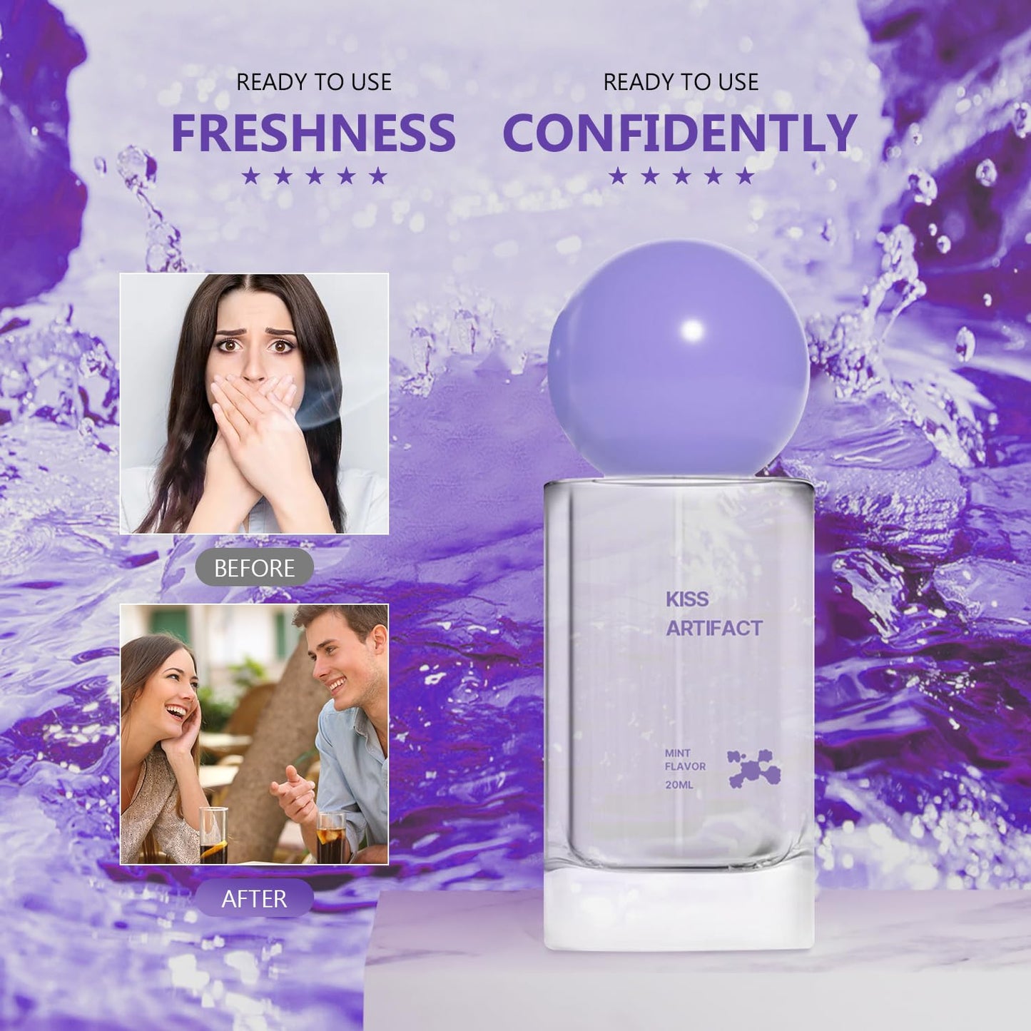 Probiotic Oral Spray for Long-Lasting Freshness, Alcohol-Free Oral Spray with Probiotics for Breath Care, Promotes Oral Health, Convenient Travel-Sized Breath Spray (20 ml / 0.68 oz)