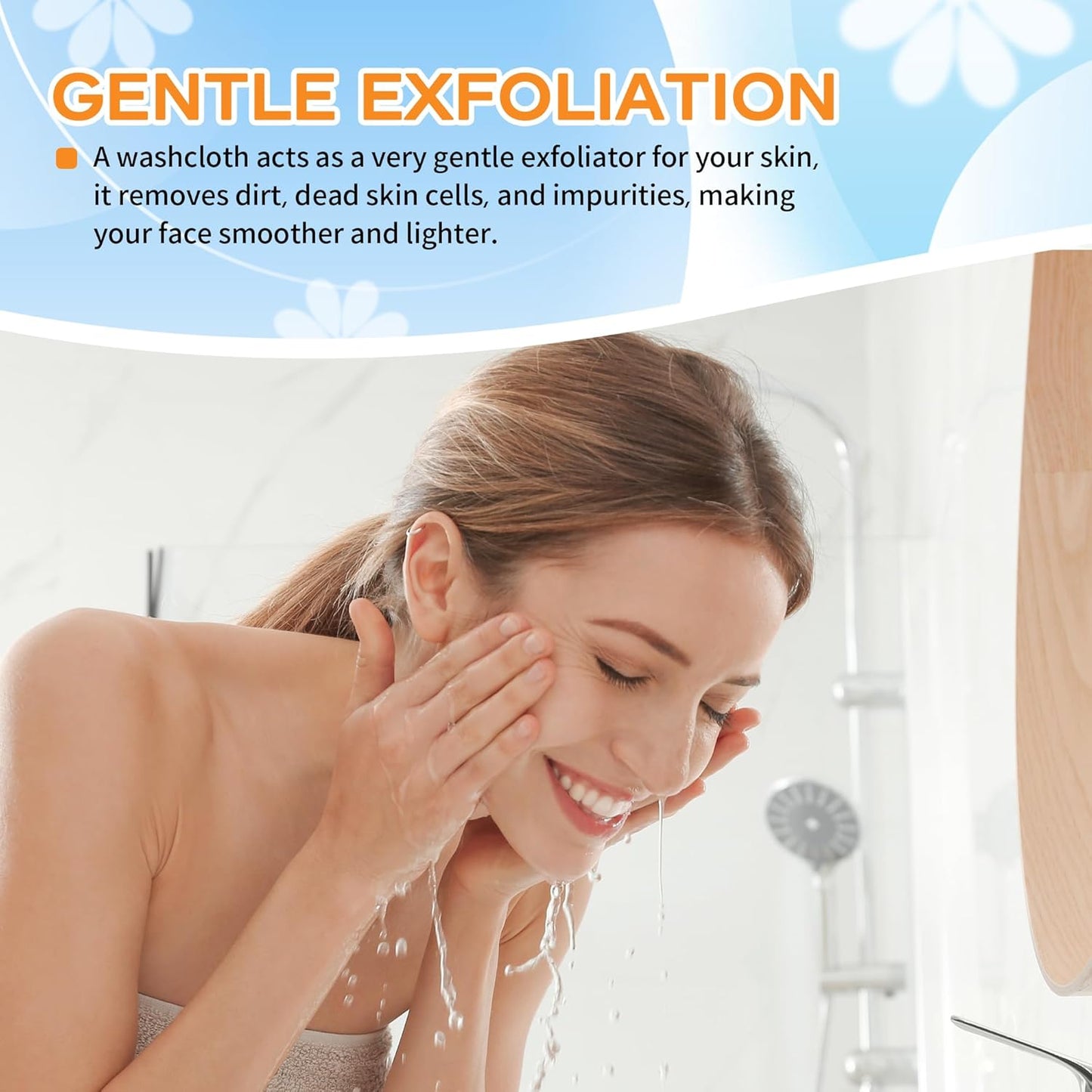 Microfiber Washcloths 50 Pack - Soft, Lint-Free Quick-Dry Face Towels for Gym, Bathroom & Kitchen