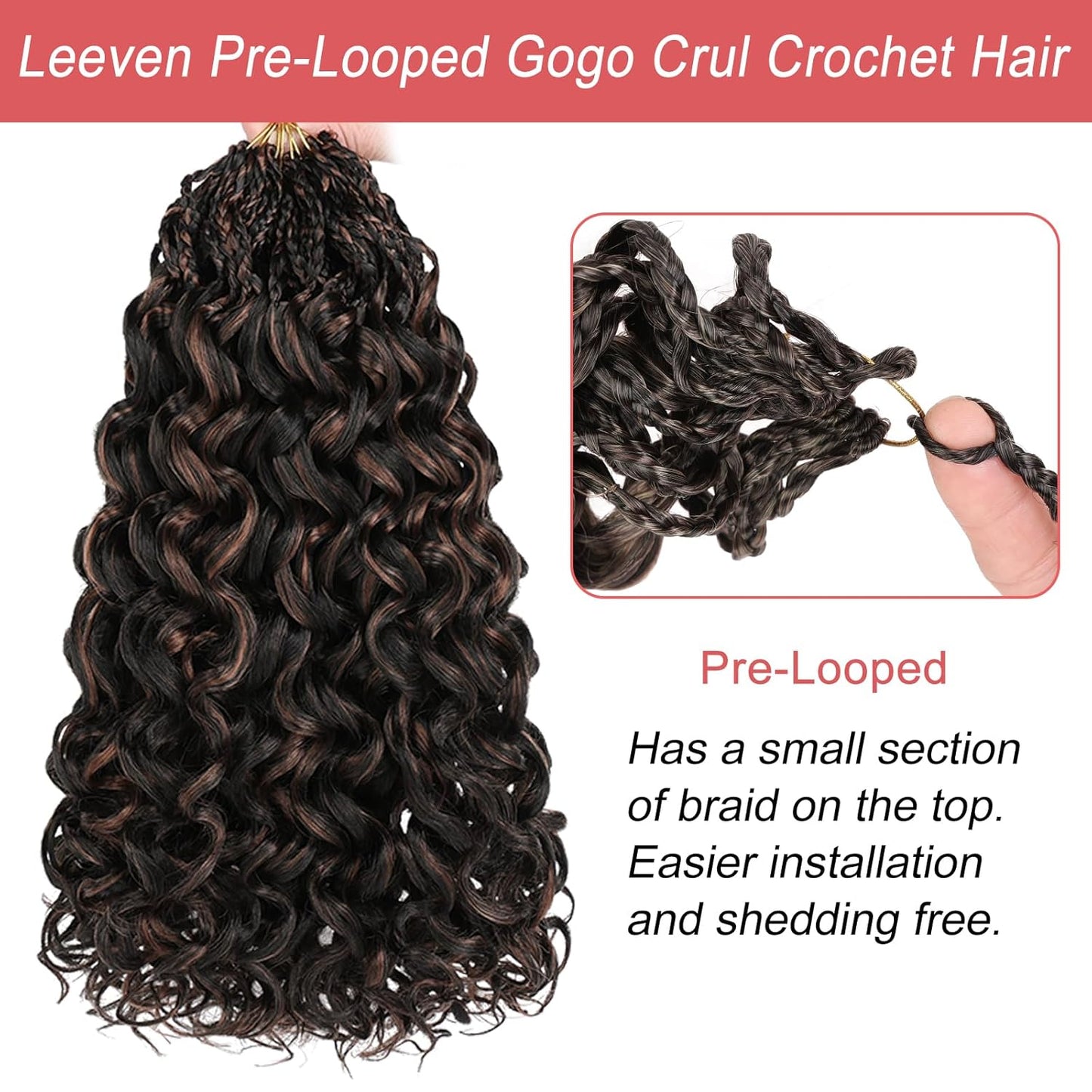 10 Inch Ombre Honey Blonde Gogo Curl Crochet Hair - 8 Packs Ocean Wave Short Curly Braids for Women & Kids