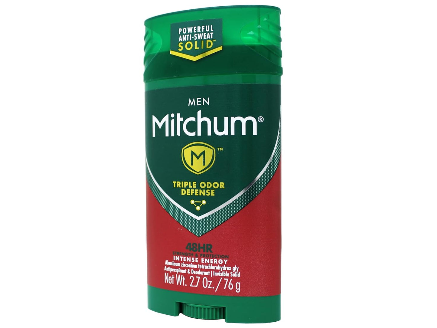 Mitchum Men’s Antiperspirant & Deodorant Stick - Triple Odor Defense, 48 Hr Protection, Intense Energy, 2.7 Oz (2 Pack)