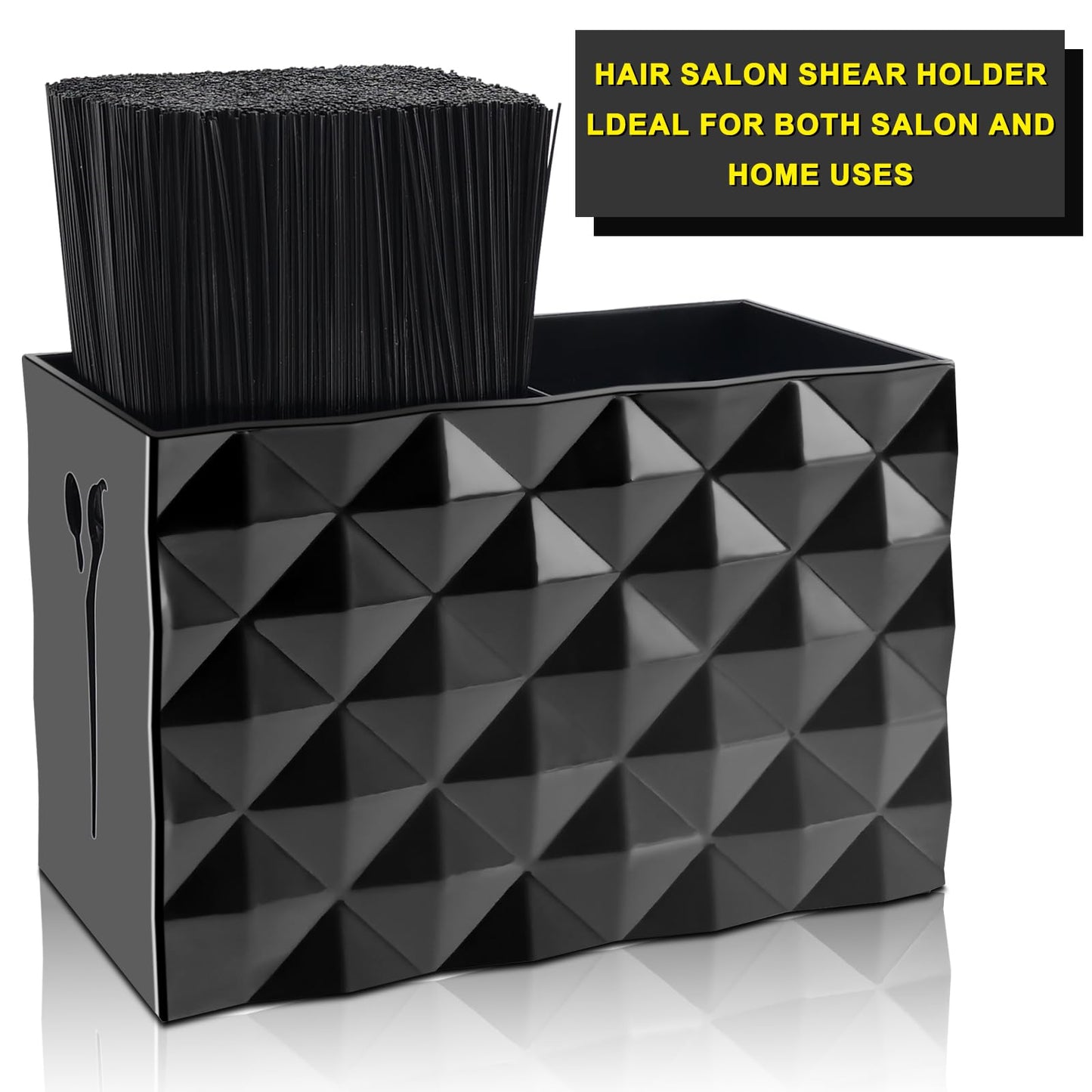 NICEMOVIC Barber Scissors Holder Box, Barber Accessories Barber Supplies, Professional Salon Hairdressing Scissors Rack Holder Storage Organizer for Hairstyling Combs Clips Brushes (Black)