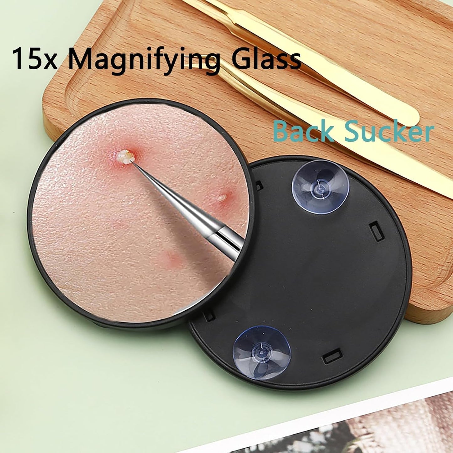 Acssart Blackhead Remover Kit - 10 Stainless Steel Tools & 15x Magnifying Glass