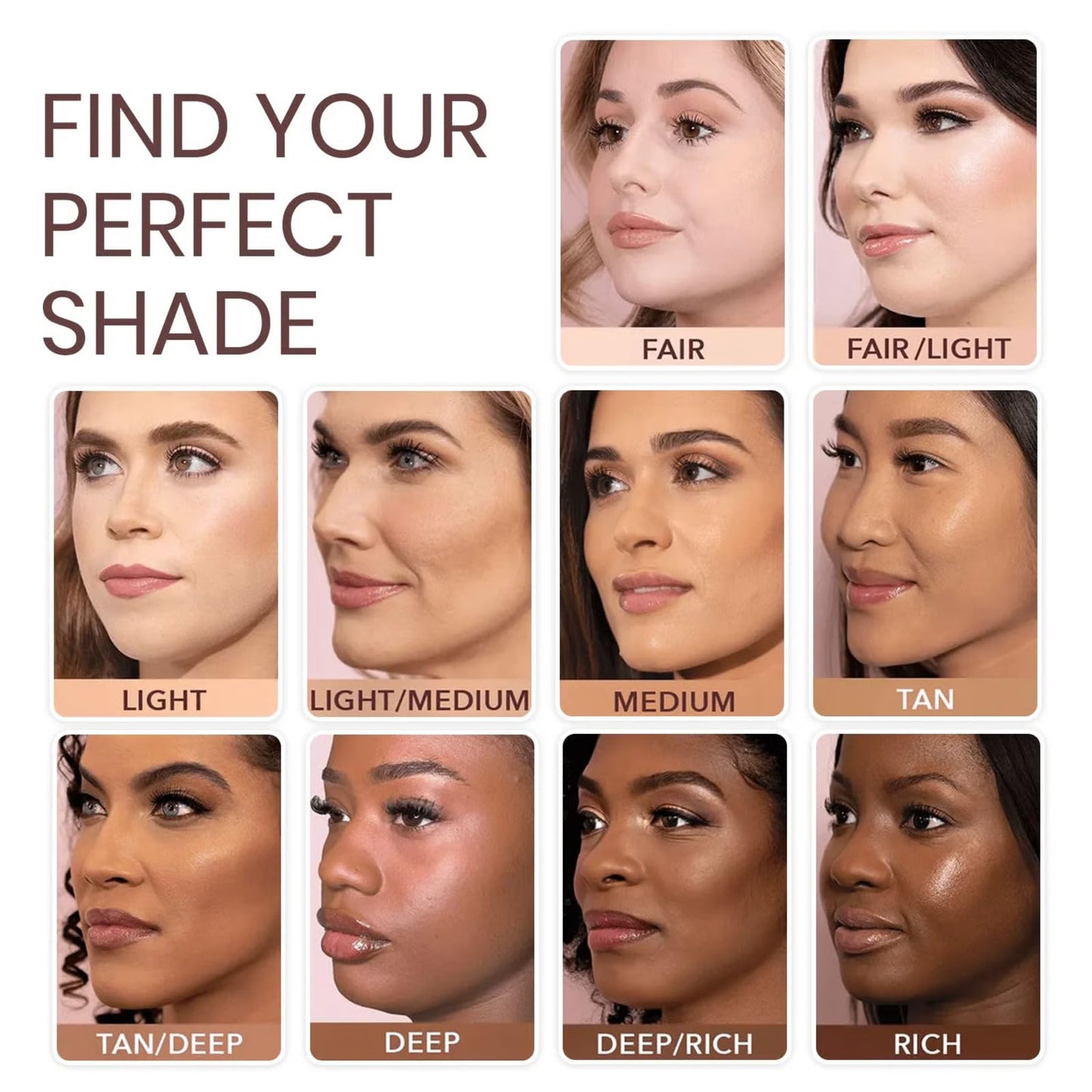 Cherishty Foundation with Brush, Peptide Bounce Balm Foundation, Natural, Medium Buildable Coverage, Hydrating Age-Defying Makeup, All Skin Types (Deep)